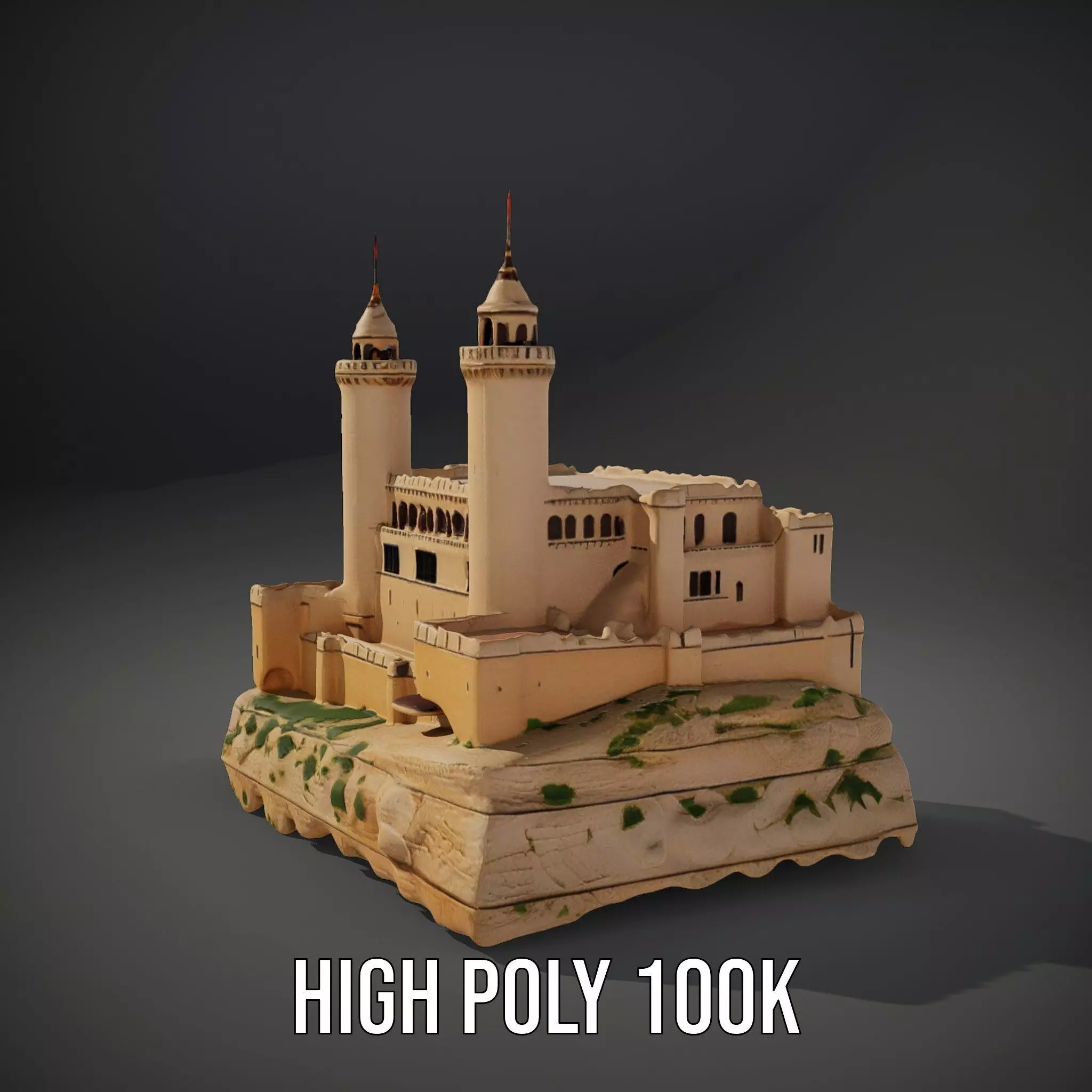 Majestic Castle Fortress model pack Low-poly 3D model_10