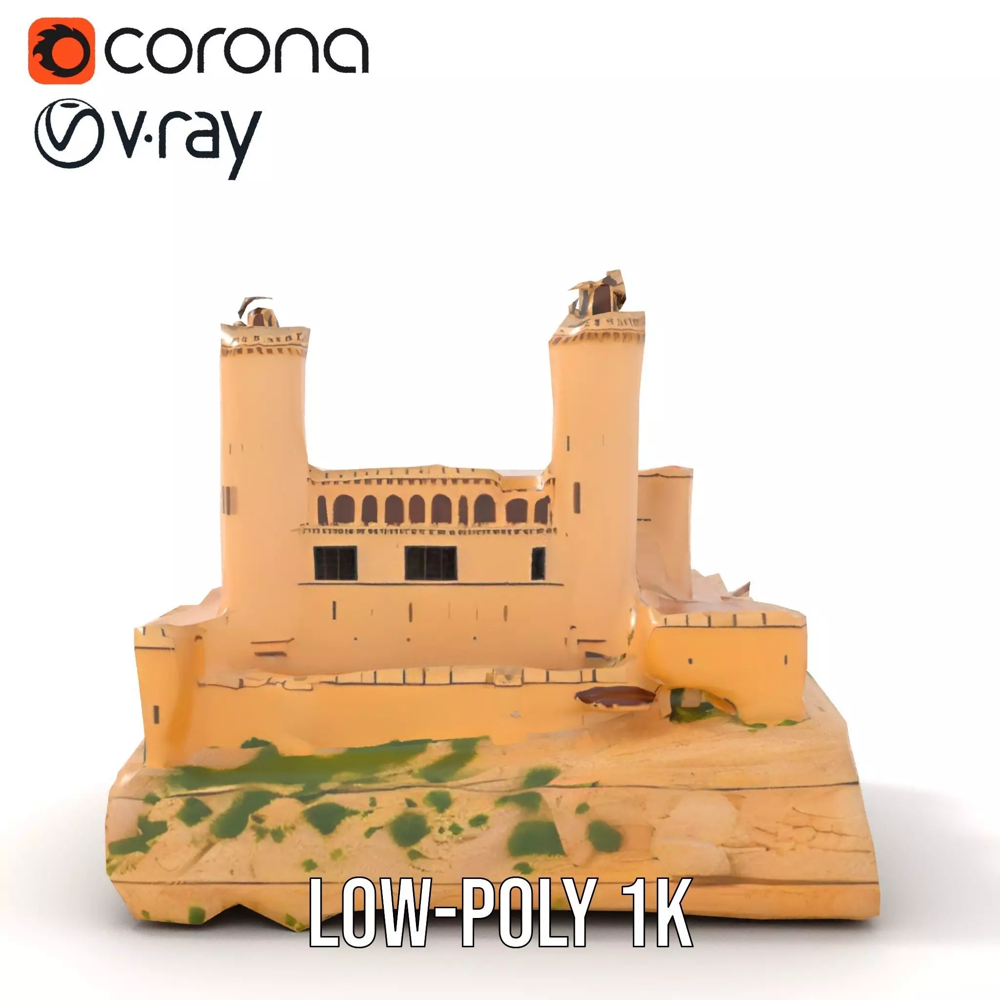 Majestic Castle Fortress model pack Low-poly 3D model_7