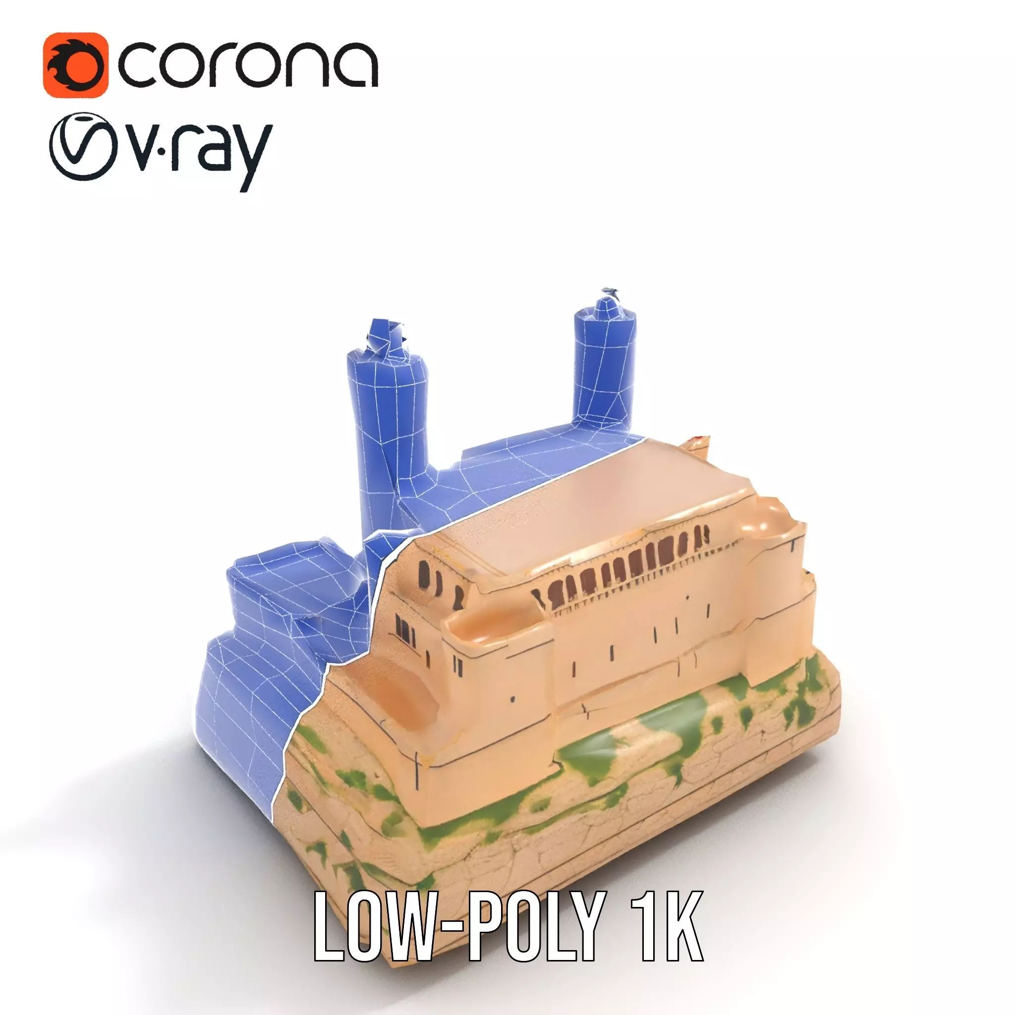 Majestic Castle Fortress model pack Low-poly 3D model_22