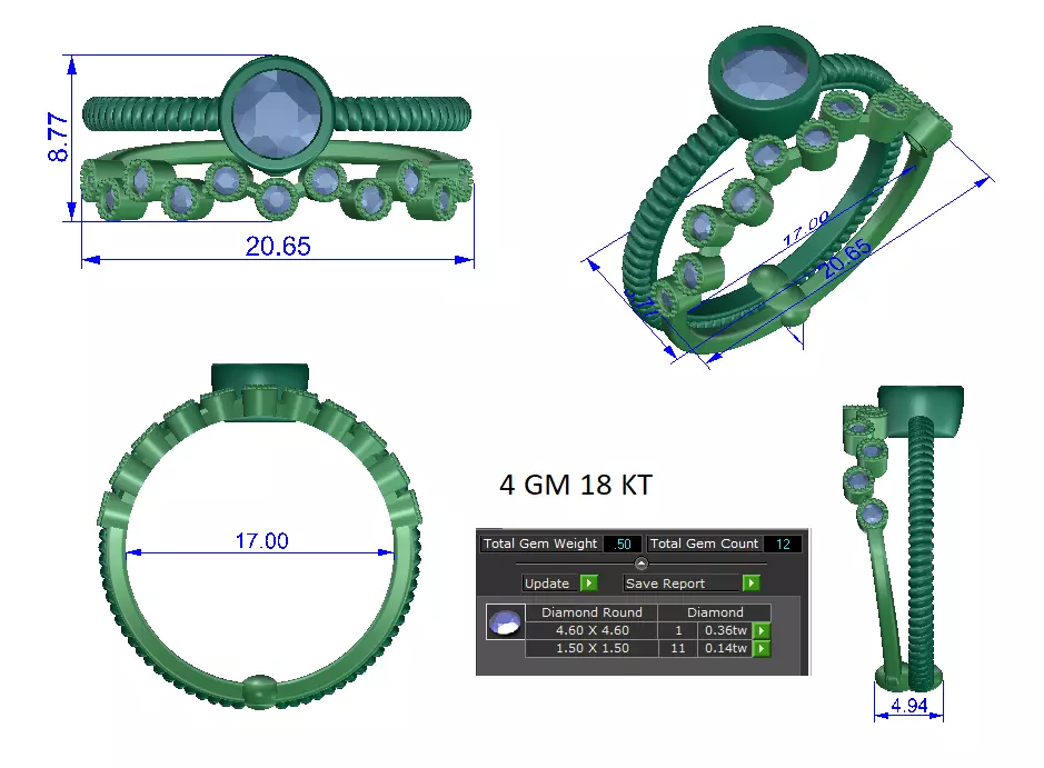 Women Ring Render 3dm STL OBJ FBX Details 3D print model_1