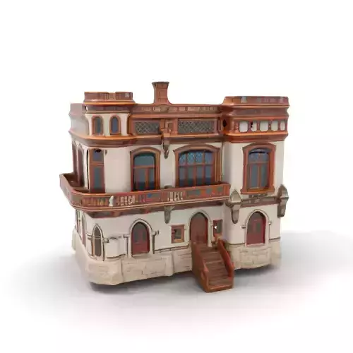 Victorian Stone Mansion model pack Low-poly 3D model