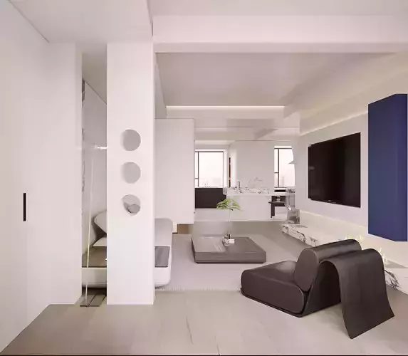 Modern living room dining room interior scenes 439