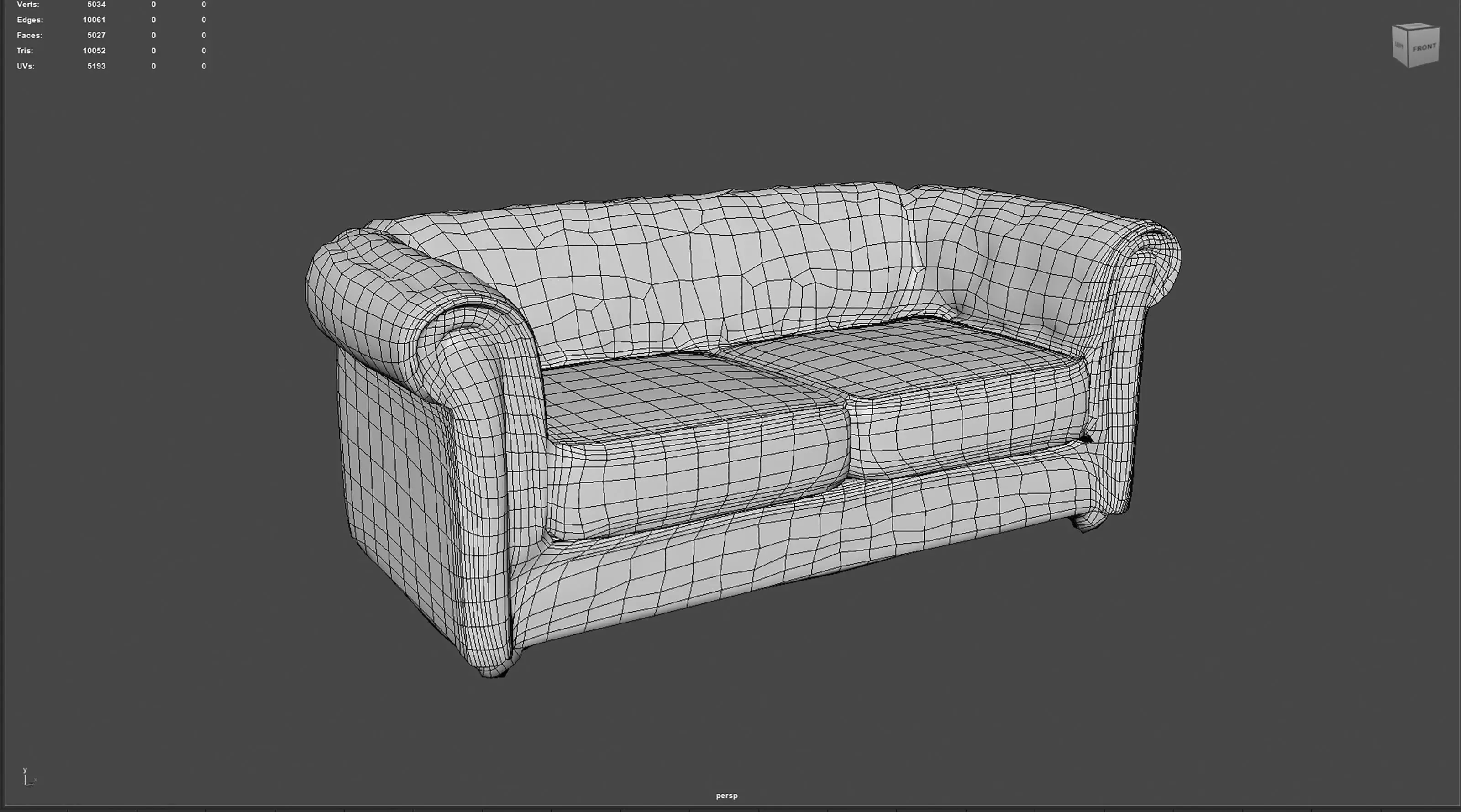 Vintage Chesterfield Leather Sofa  High-Quality 3D Model  Low-poly 3D model_11