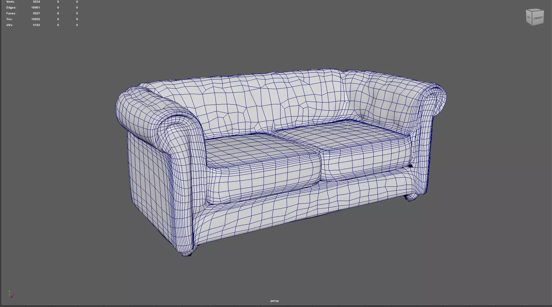 Vintage Chesterfield Leather Sofa  High-Quality 3D Model  Low-poly 3D model_6