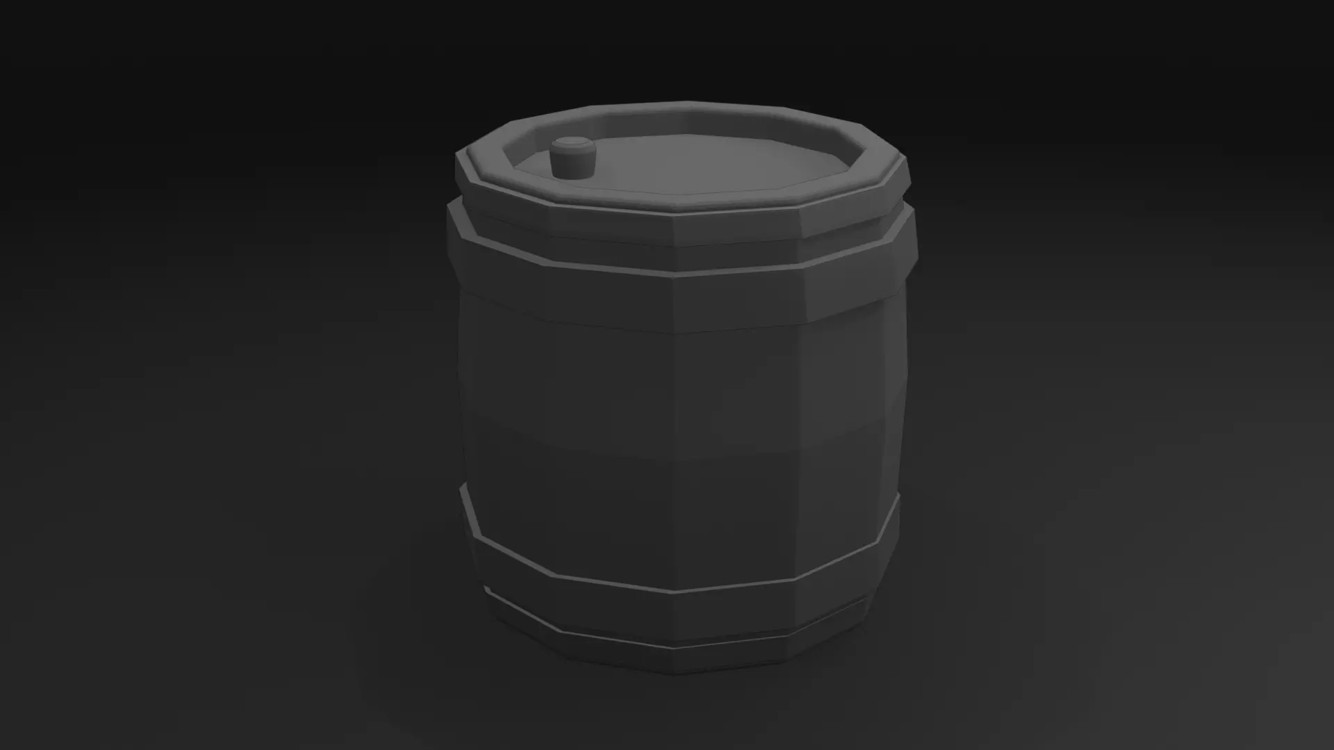 Medieval Barrel Low Poly Low-poly 3D model_2