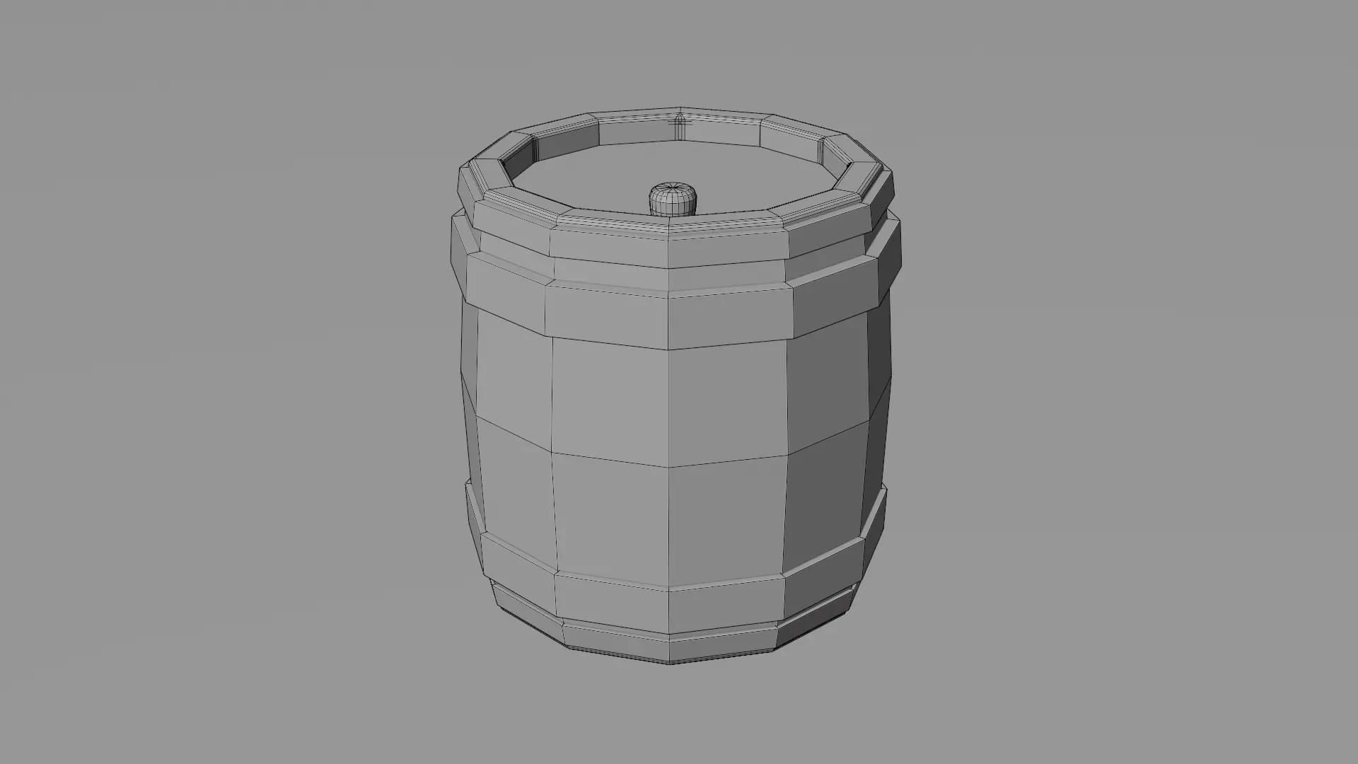 Medieval Barrel Low Poly Low-poly 3D model_3