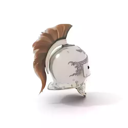 Knight Helm Silver Crest model pack Low-poly 3D model