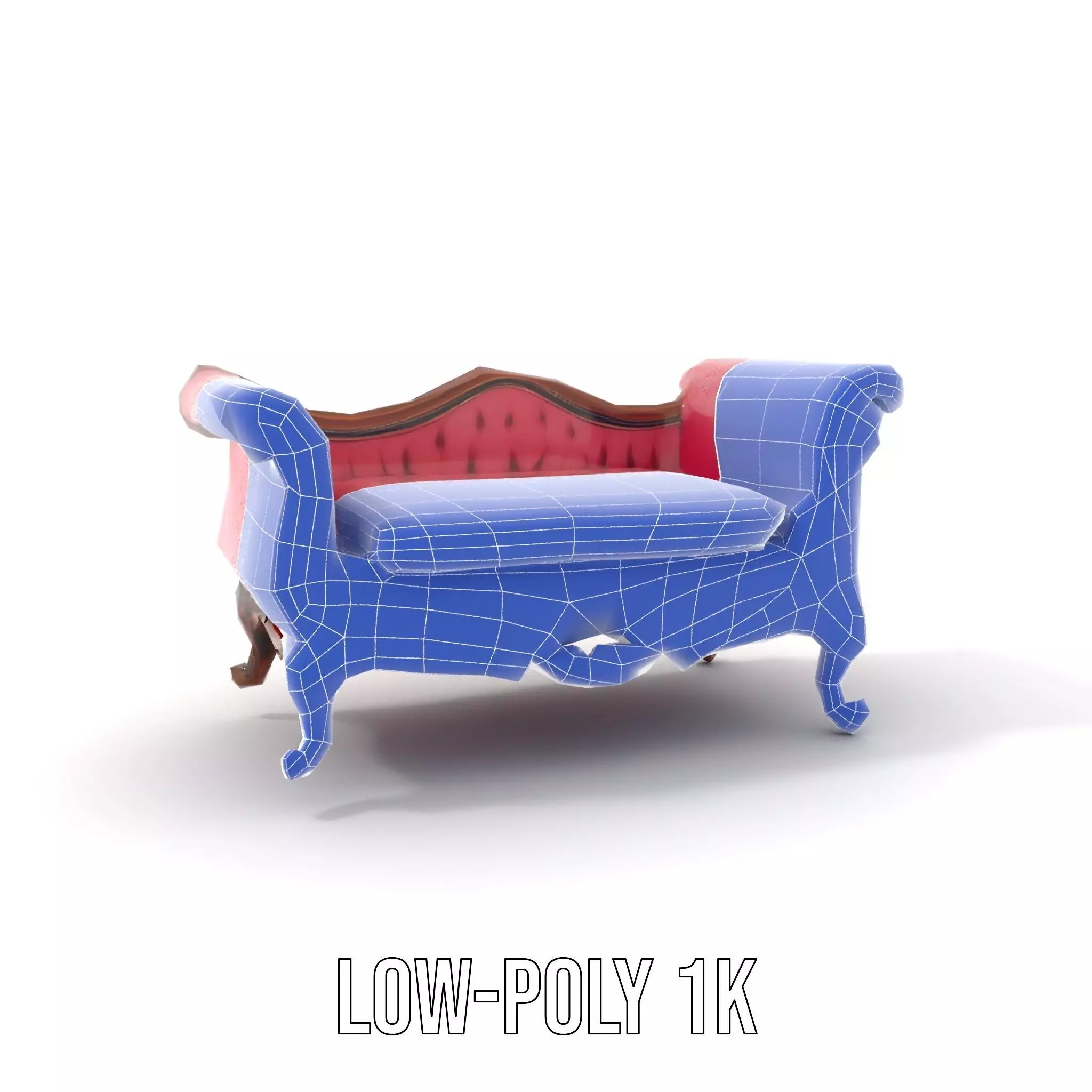 Victorian Pink Chaise model pack Low-poly 3D model_19