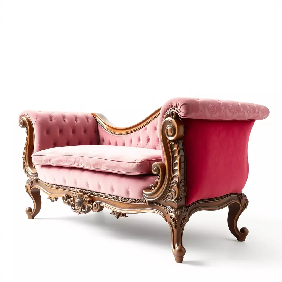 Victorian Pink Chaise model pack Low-poly 3D model_2