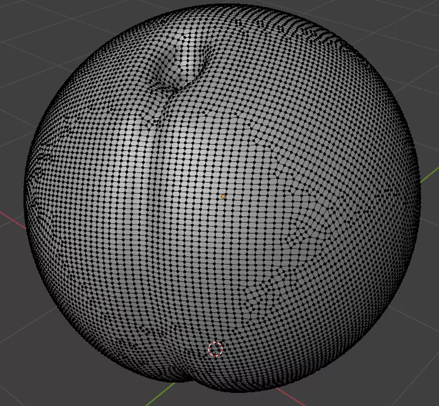 3D model of a peach in a blender Low-poly 3D model_3
