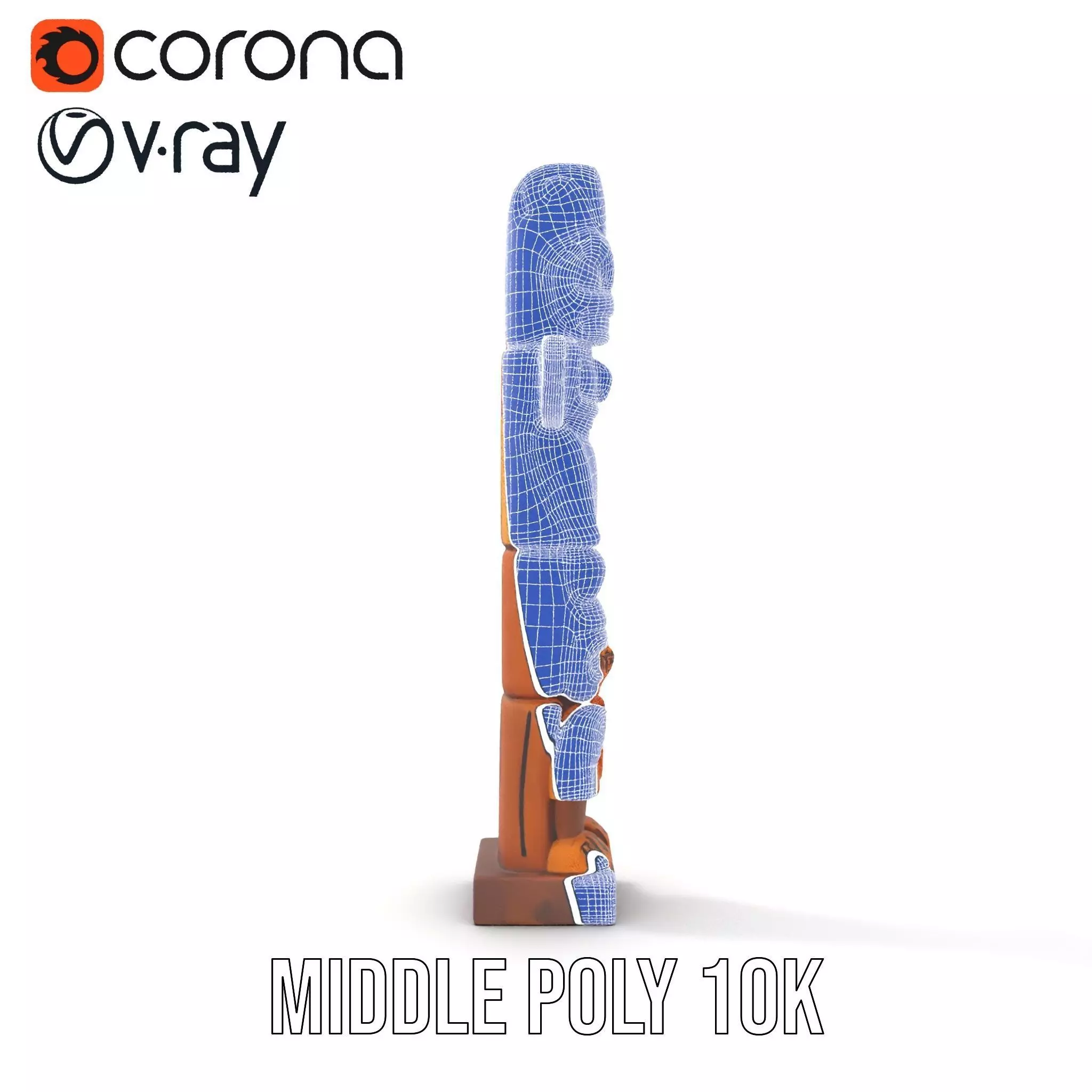 Wooden Totem Sculpture model pack Low-poly 3D model_27