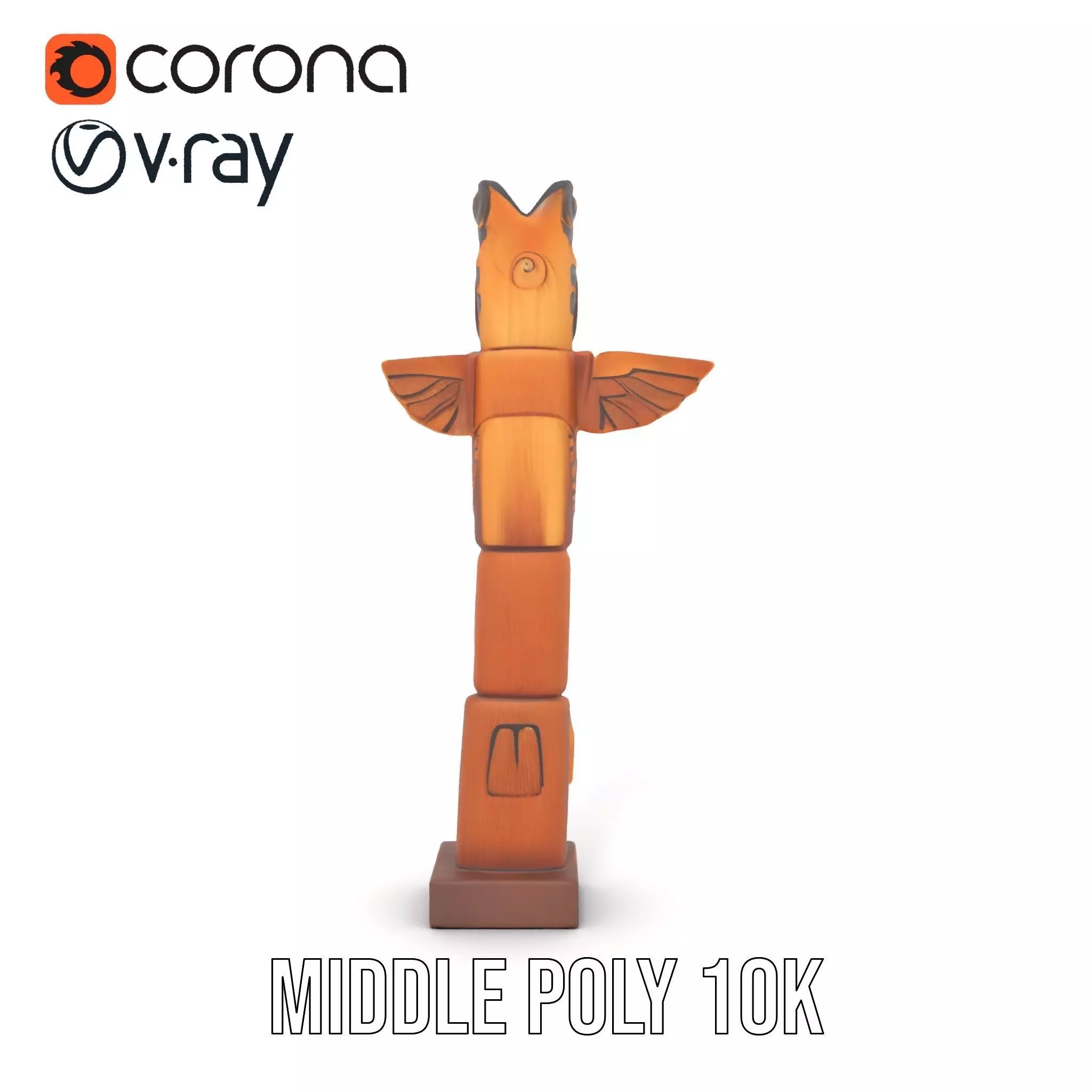 Wooden Totem Sculpture model pack Low-poly 3D model_21