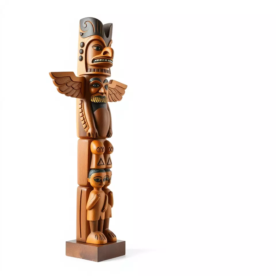 Wooden Totem Sculpture model pack Low-poly 3D model_2