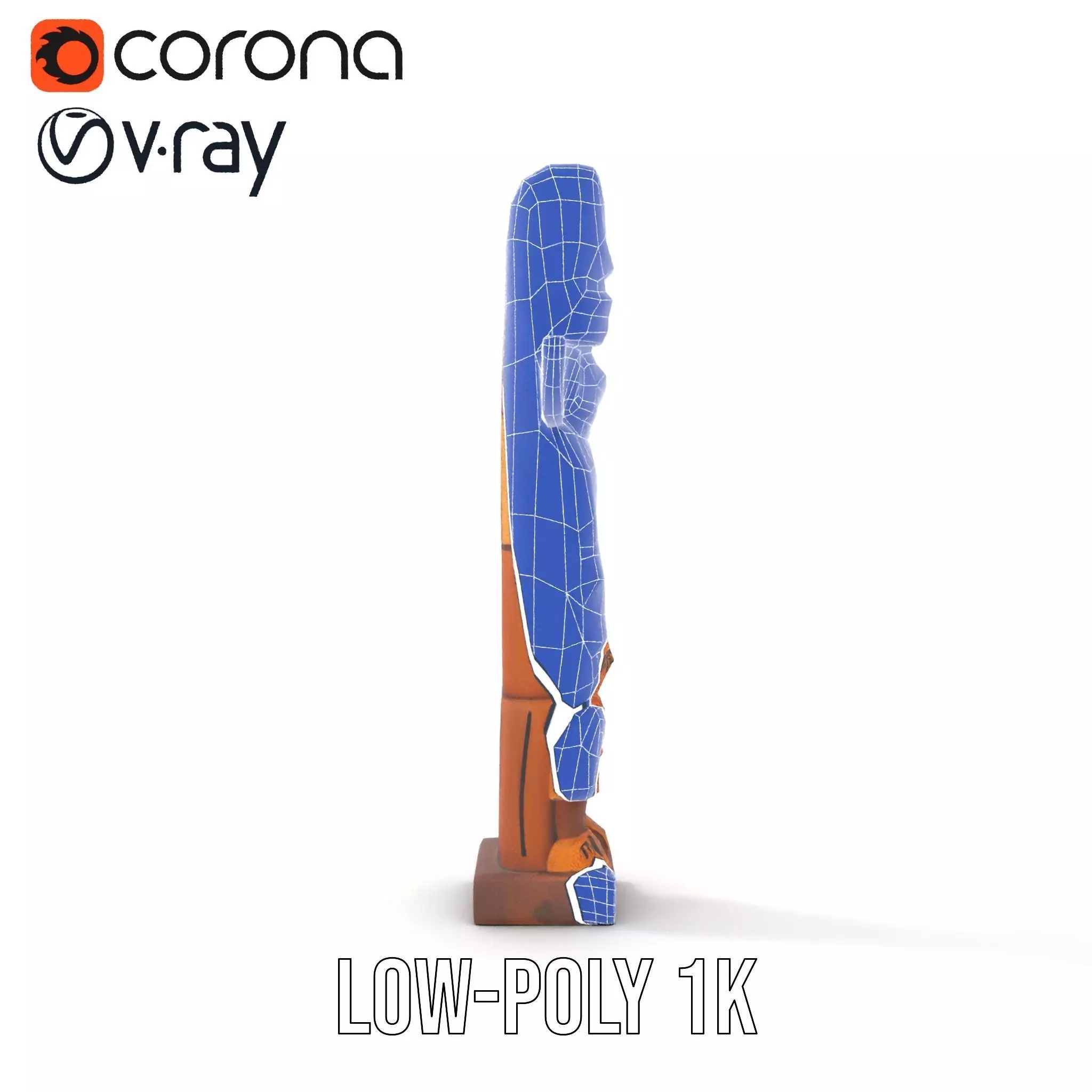 Wooden Totem Sculpture model pack Low-poly 3D model_12