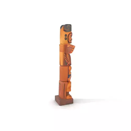 Wooden Totem Sculpture model pack Low-poly 3D model
