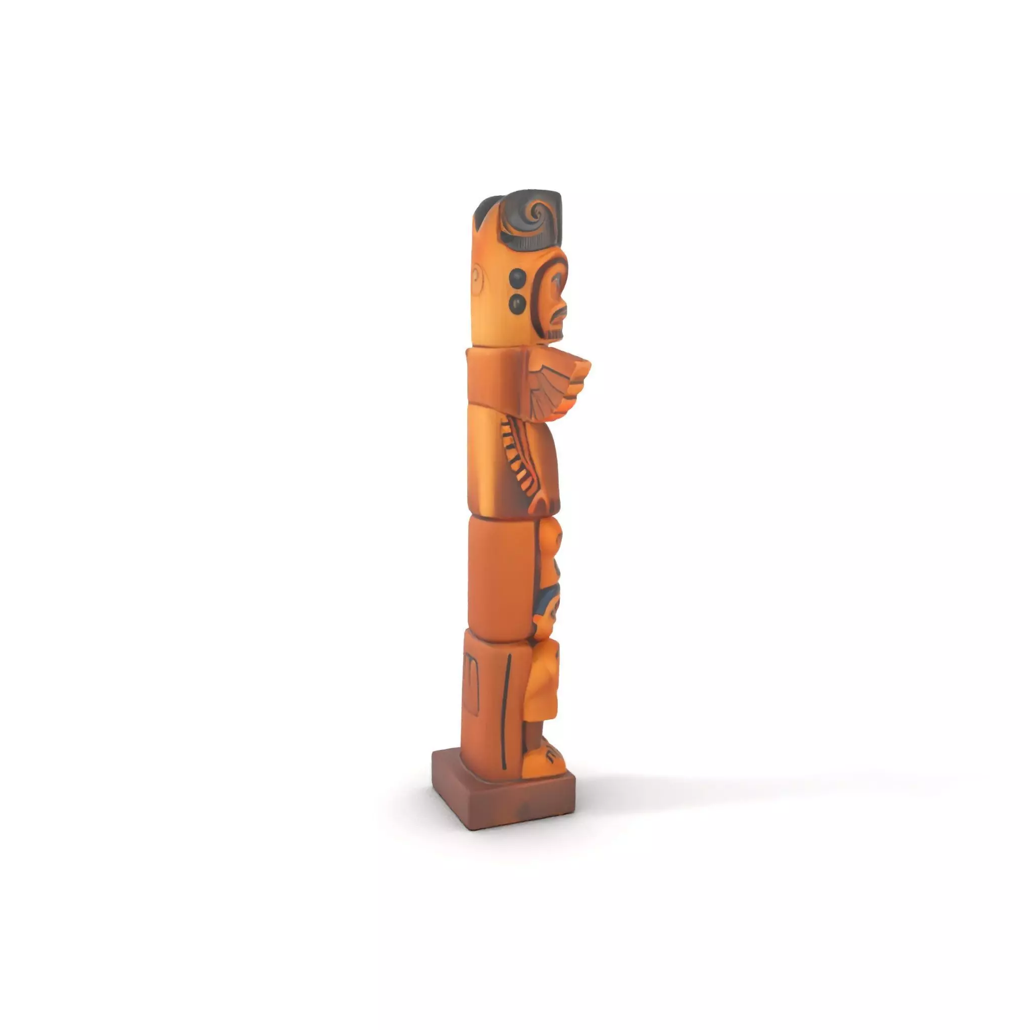 Wooden Totem Sculpture model pack Low-poly 3D model_0