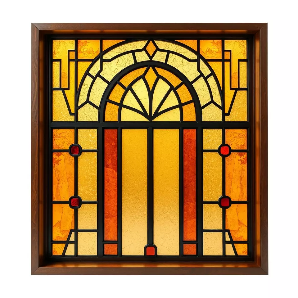 Amber Stained Glass Window model pack Low-poly 3D model_2