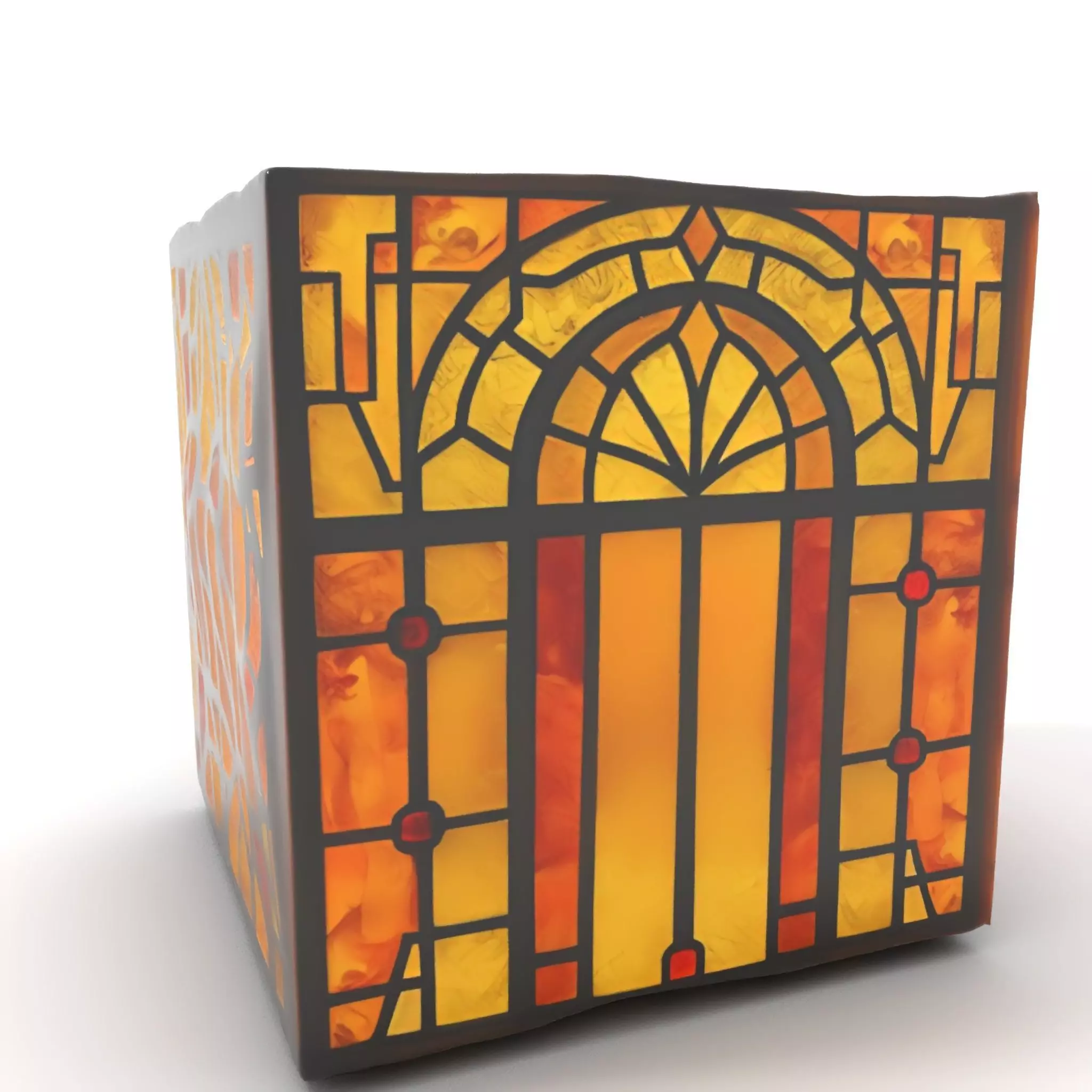 Amber Stained Glass Window model pack Low-poly 3D model_0