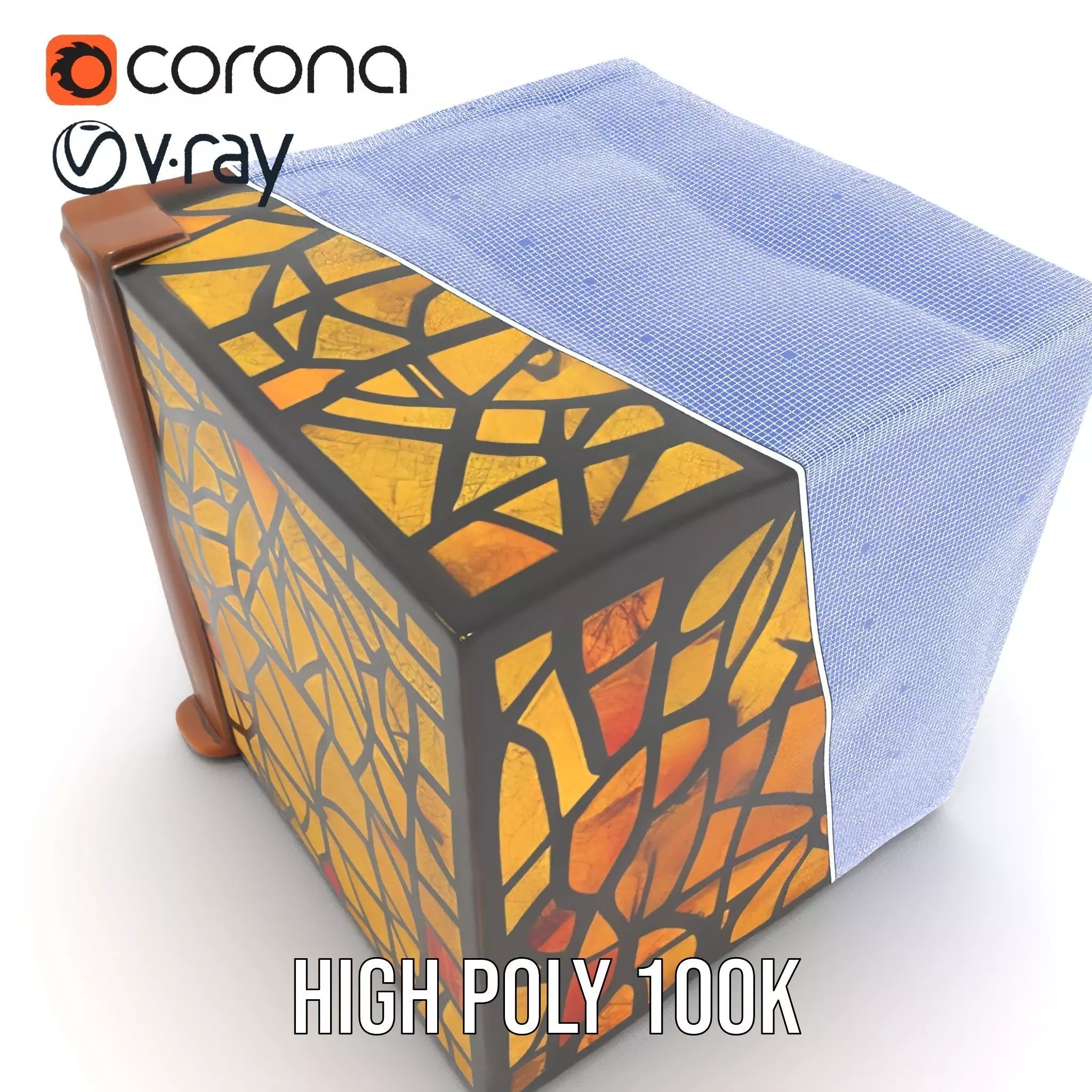 Amber Stained Glass Window model pack Low-poly 3D model_33