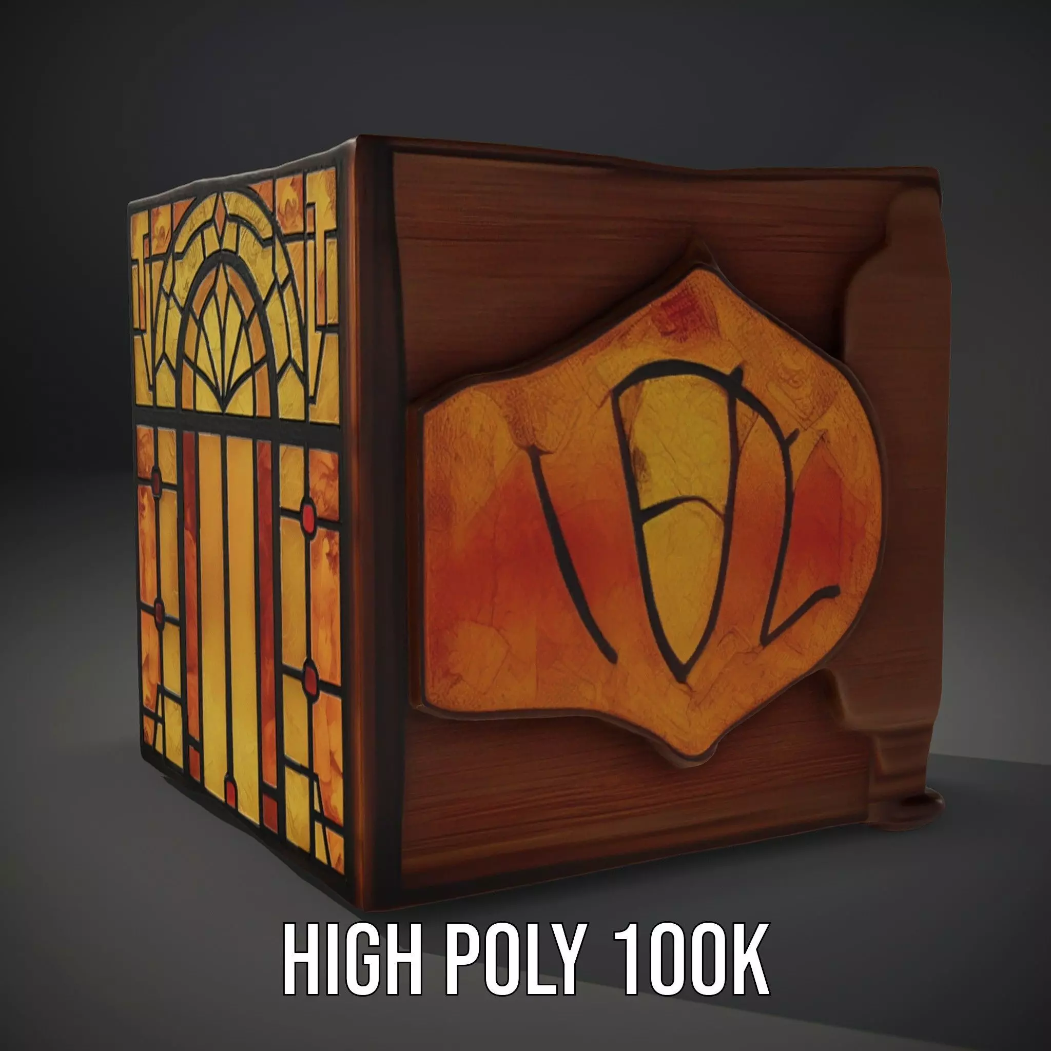 Amber Stained Glass Window model pack Low-poly 3D model_10