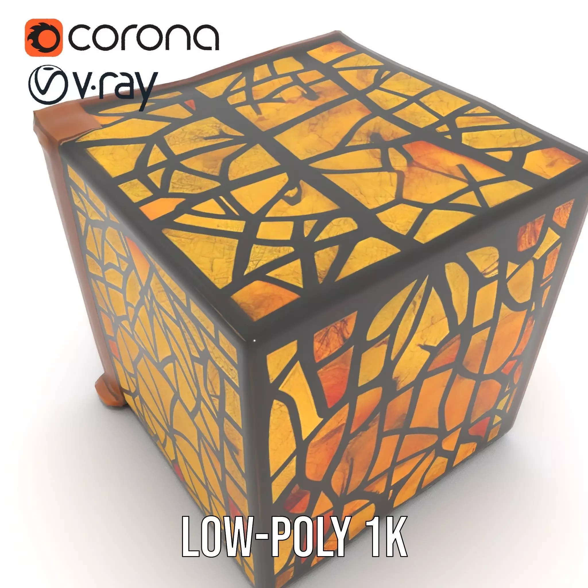 Amber Stained Glass Window model pack Low-poly 3D model_19