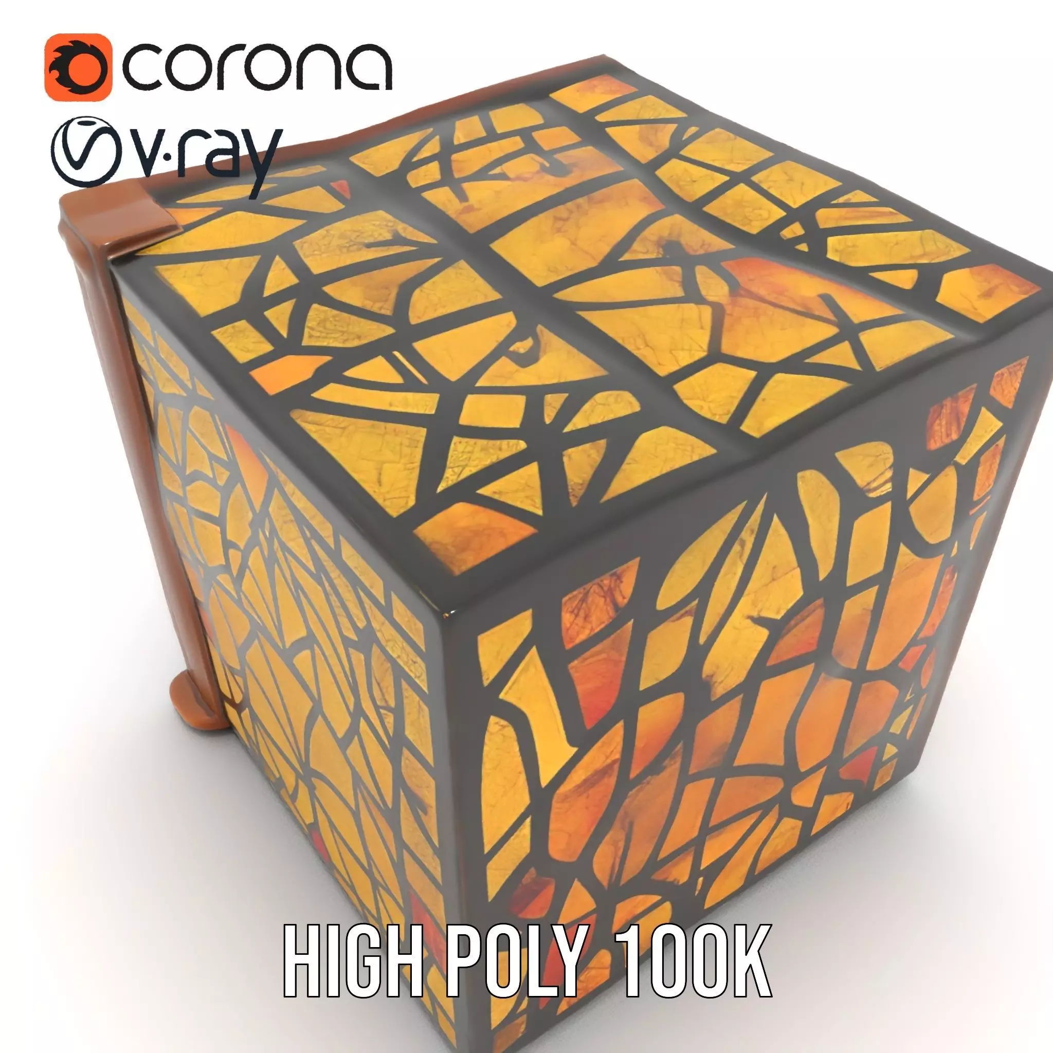 Amber Stained Glass Window model pack Low-poly 3D model_23