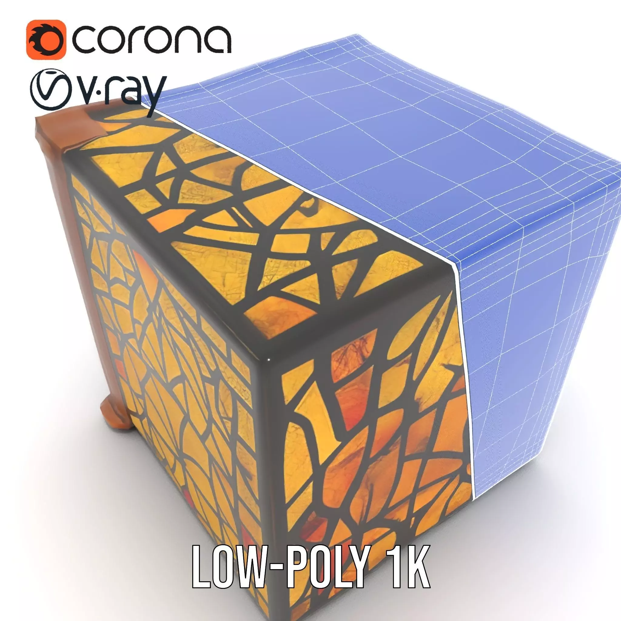 Amber Stained Glass Window model pack Low-poly 3D model_27