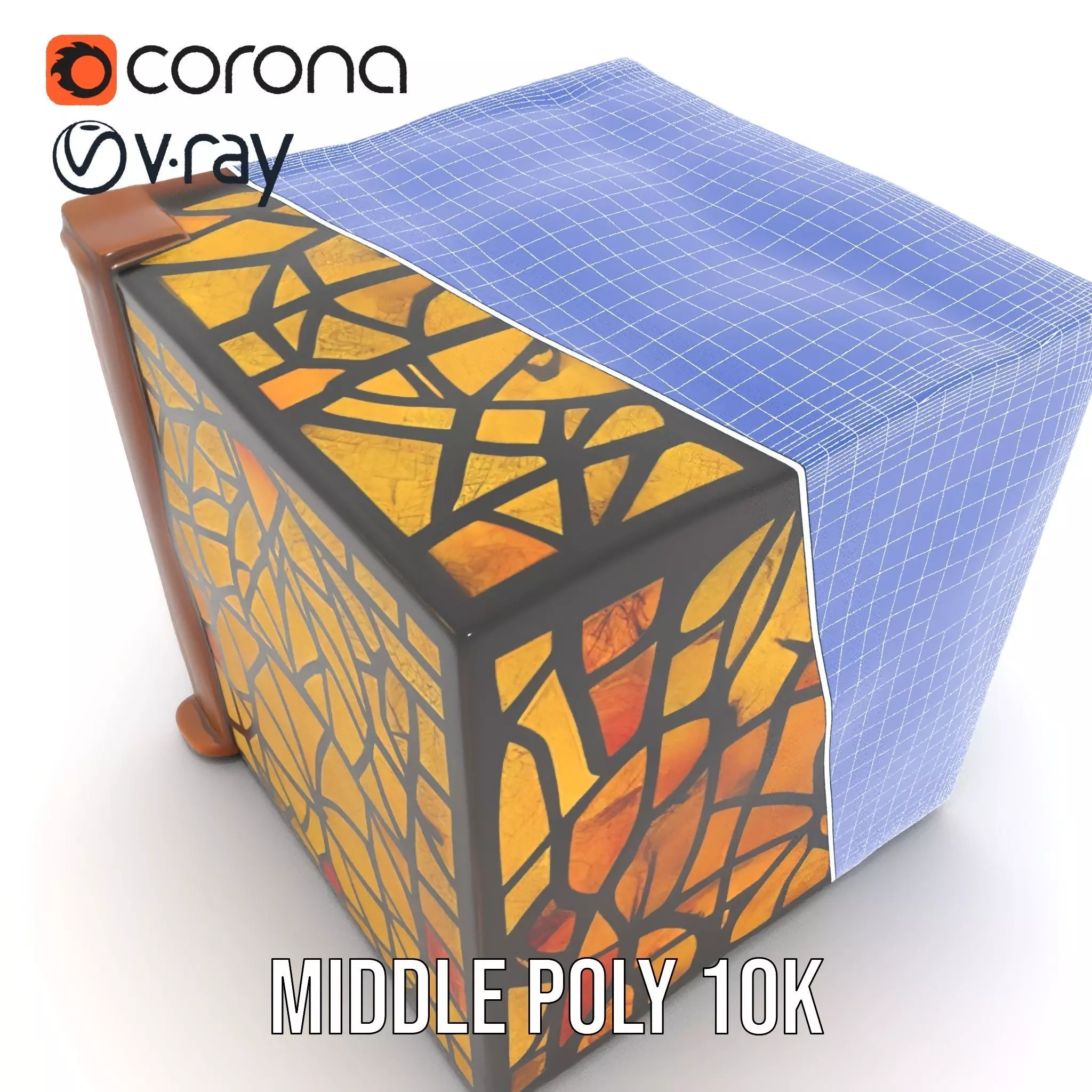 Amber Stained Glass Window model pack Low-poly 3D model_29