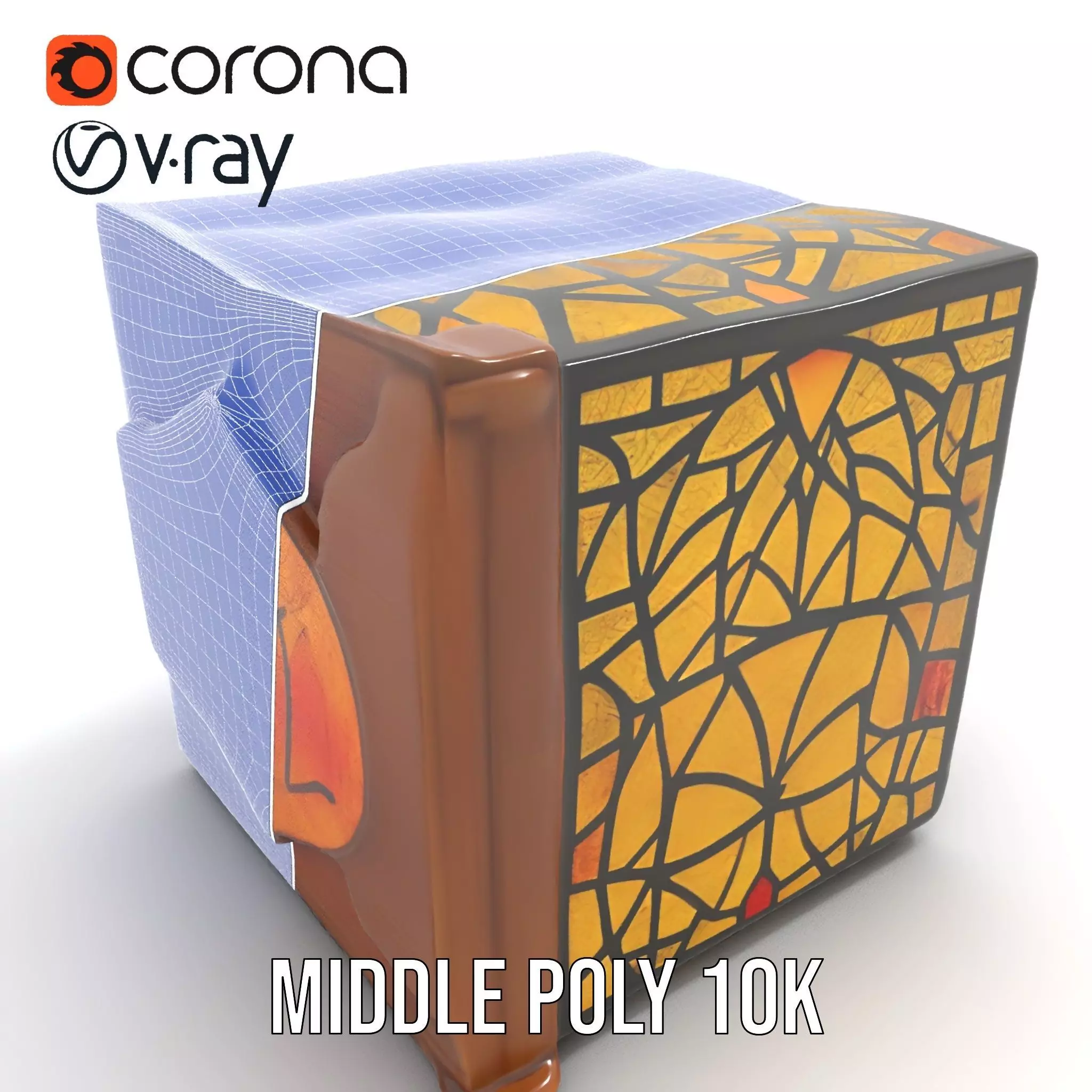 Amber Stained Glass Window model pack Low-poly 3D model_18