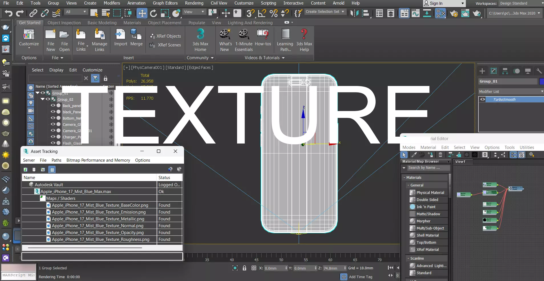 Apple iPhone 17 Mist Blue 3D model_12