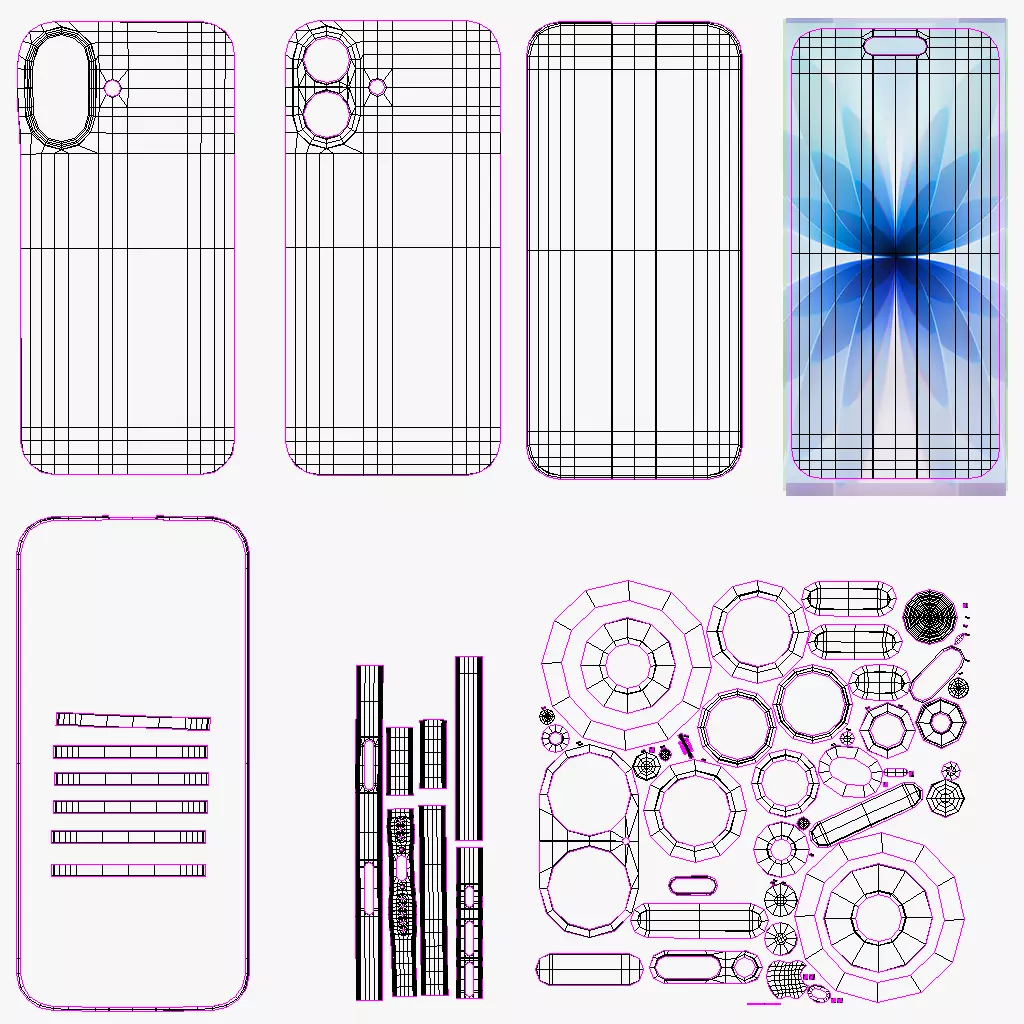 Apple iPhone 17 Mist Blue 3D model_11