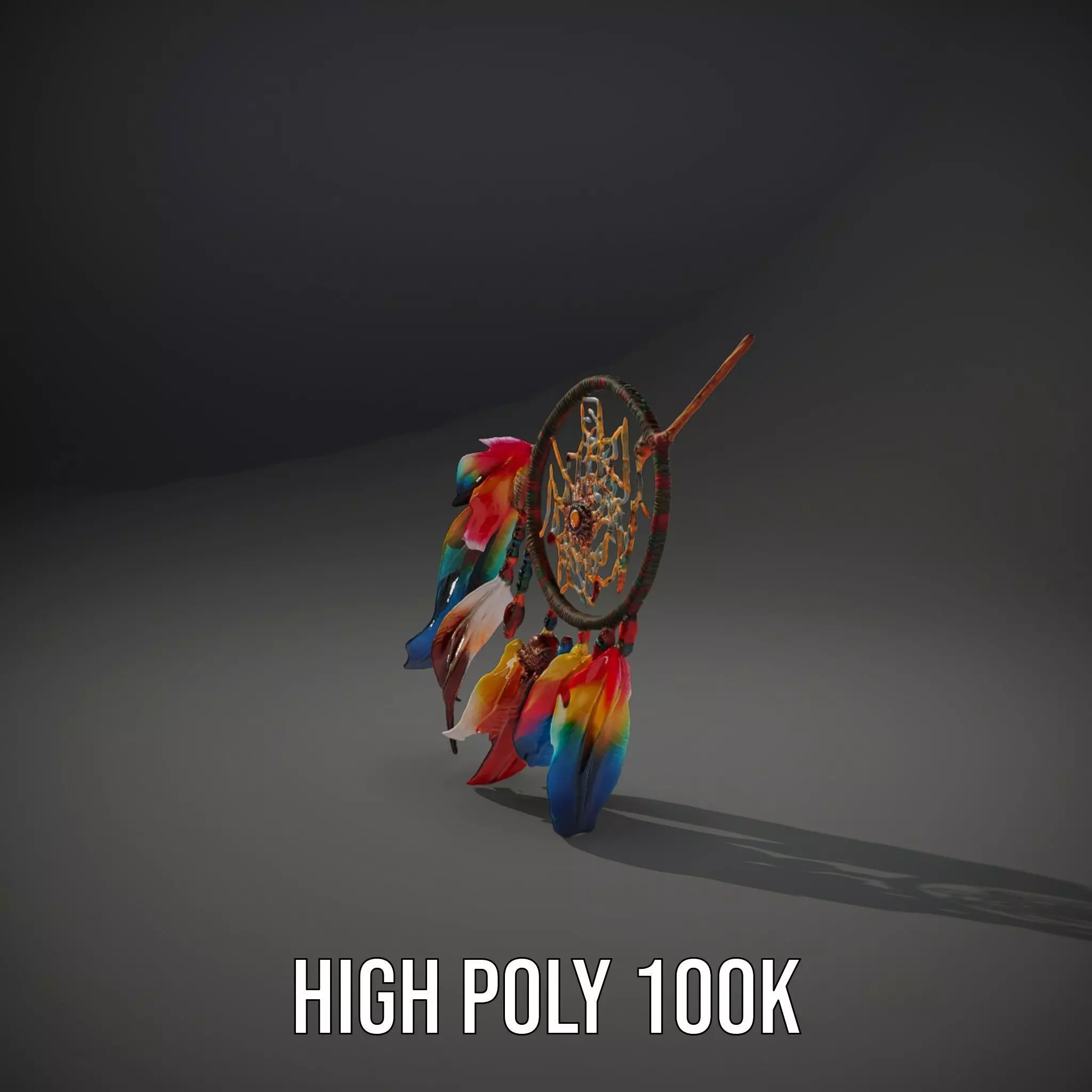 Colorful Dreamcatcher model pack Low-poly 3D model_10