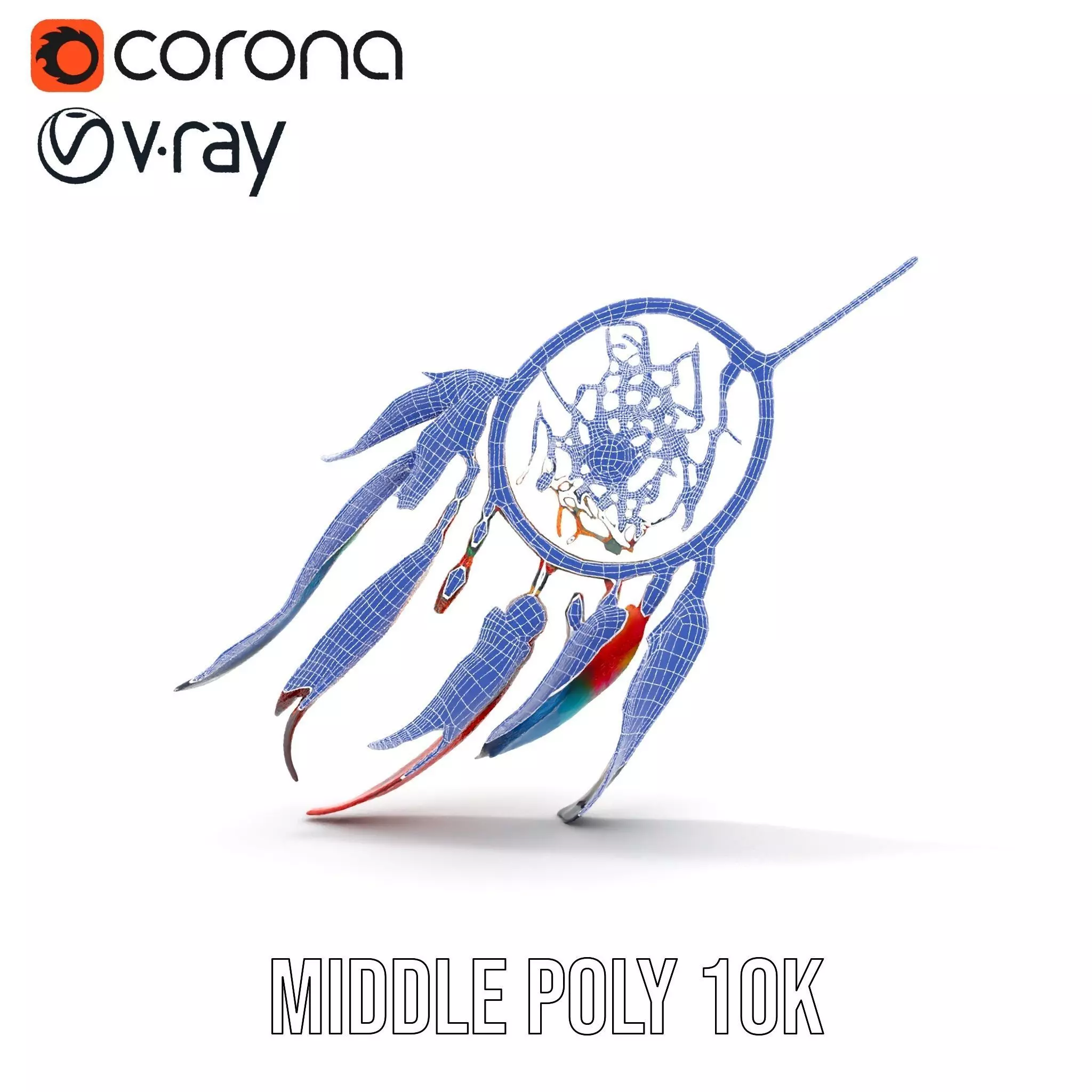 Colorful Dreamcatcher model pack Low-poly 3D model_30