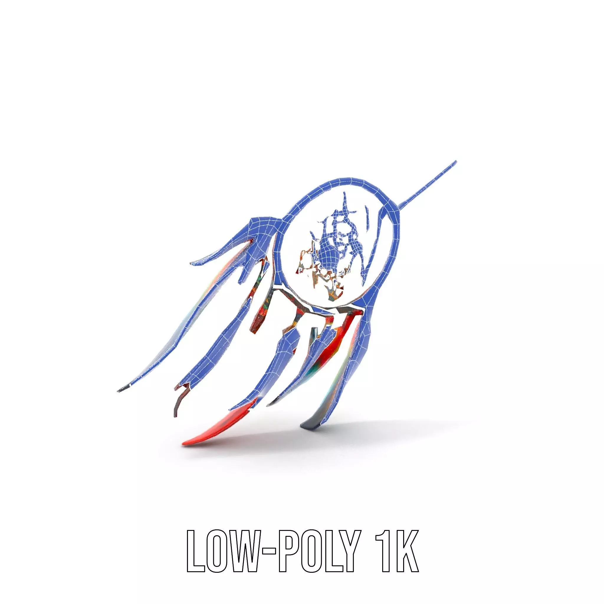 Colorful Dreamcatcher model pack Low-poly 3D model_12