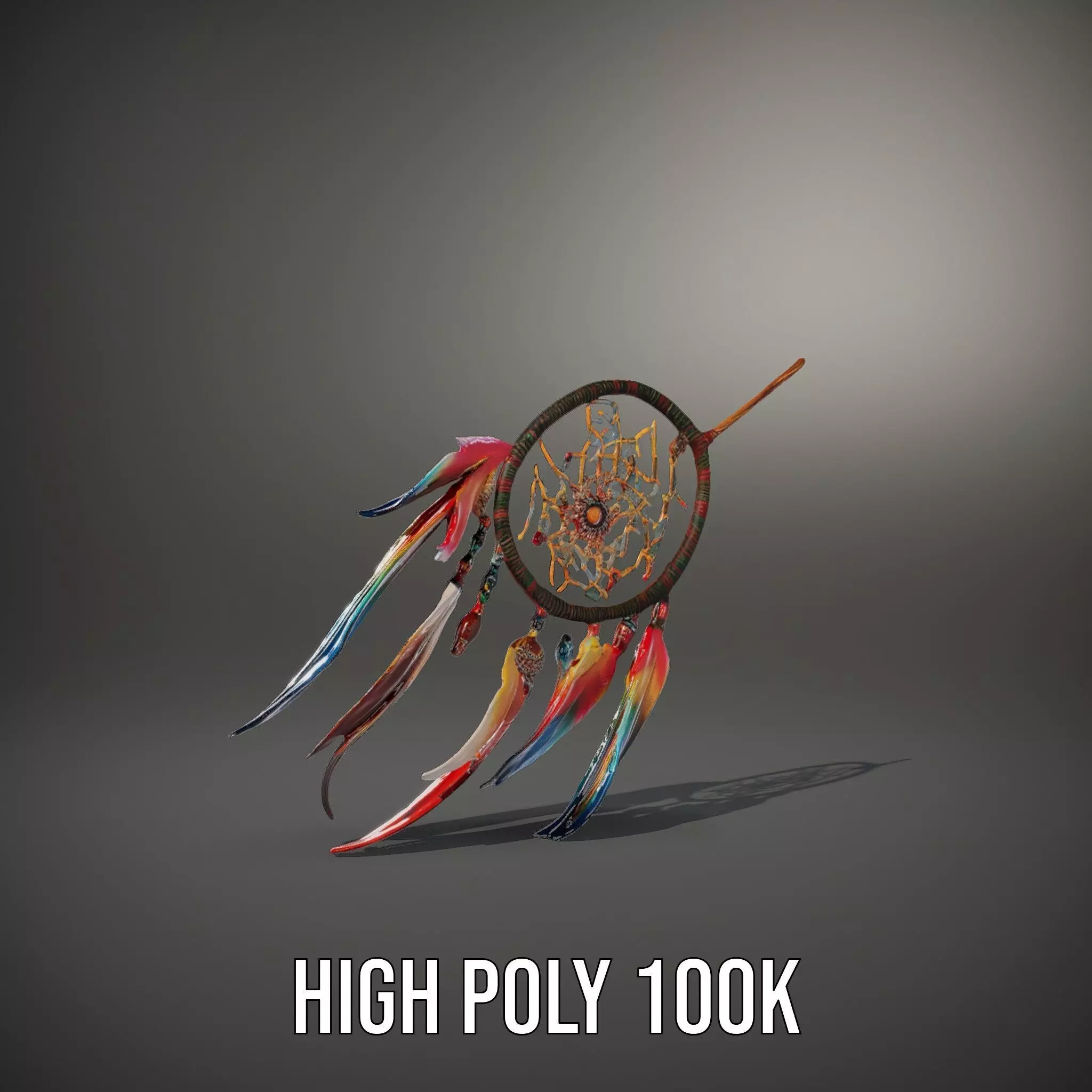 Colorful Dreamcatcher model pack Low-poly 3D model_8