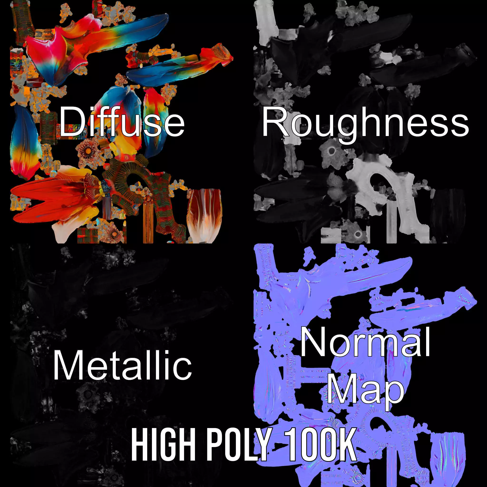 Colorful Dreamcatcher model pack Low-poly 3D model_3