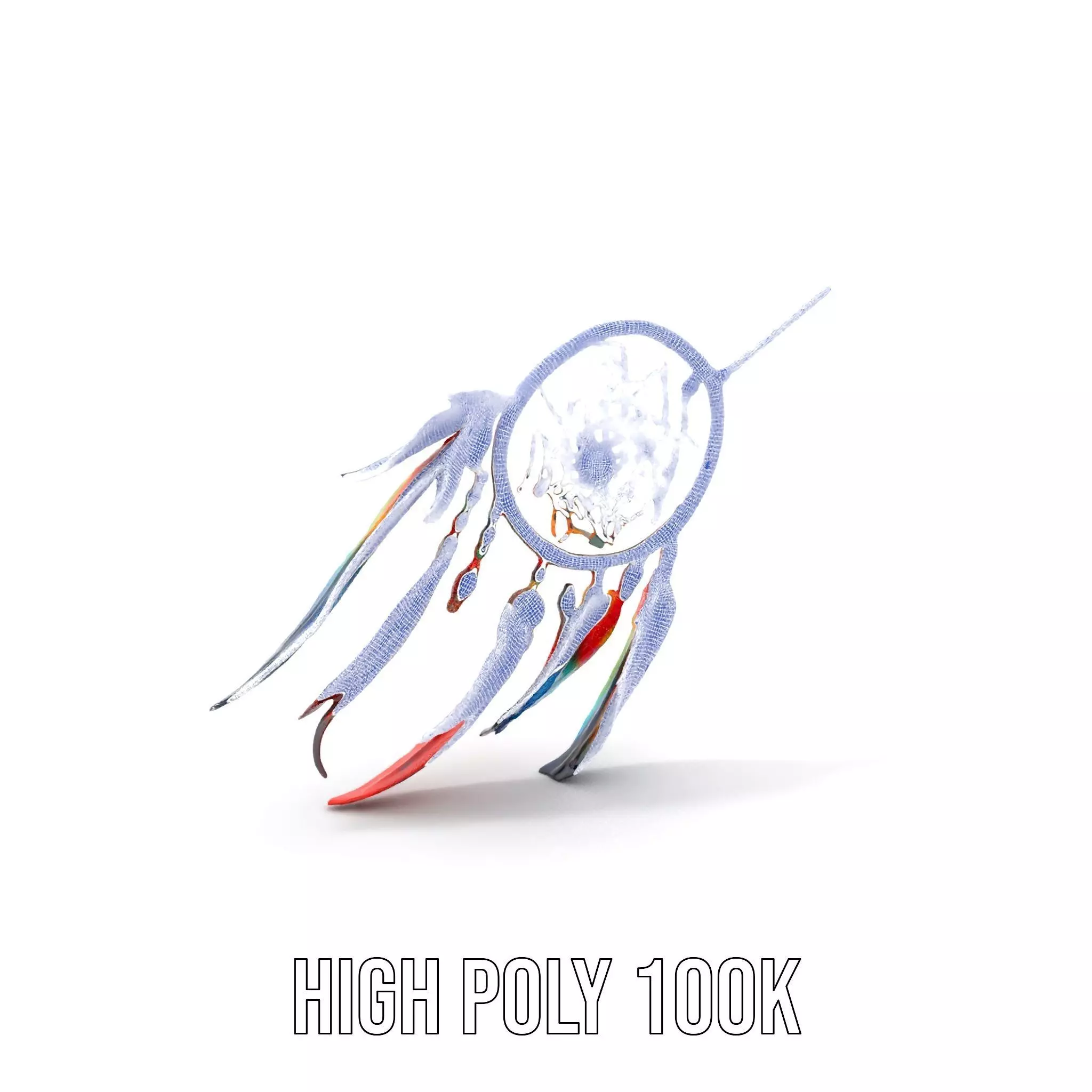 Colorful Dreamcatcher model pack Low-poly 3D model_4