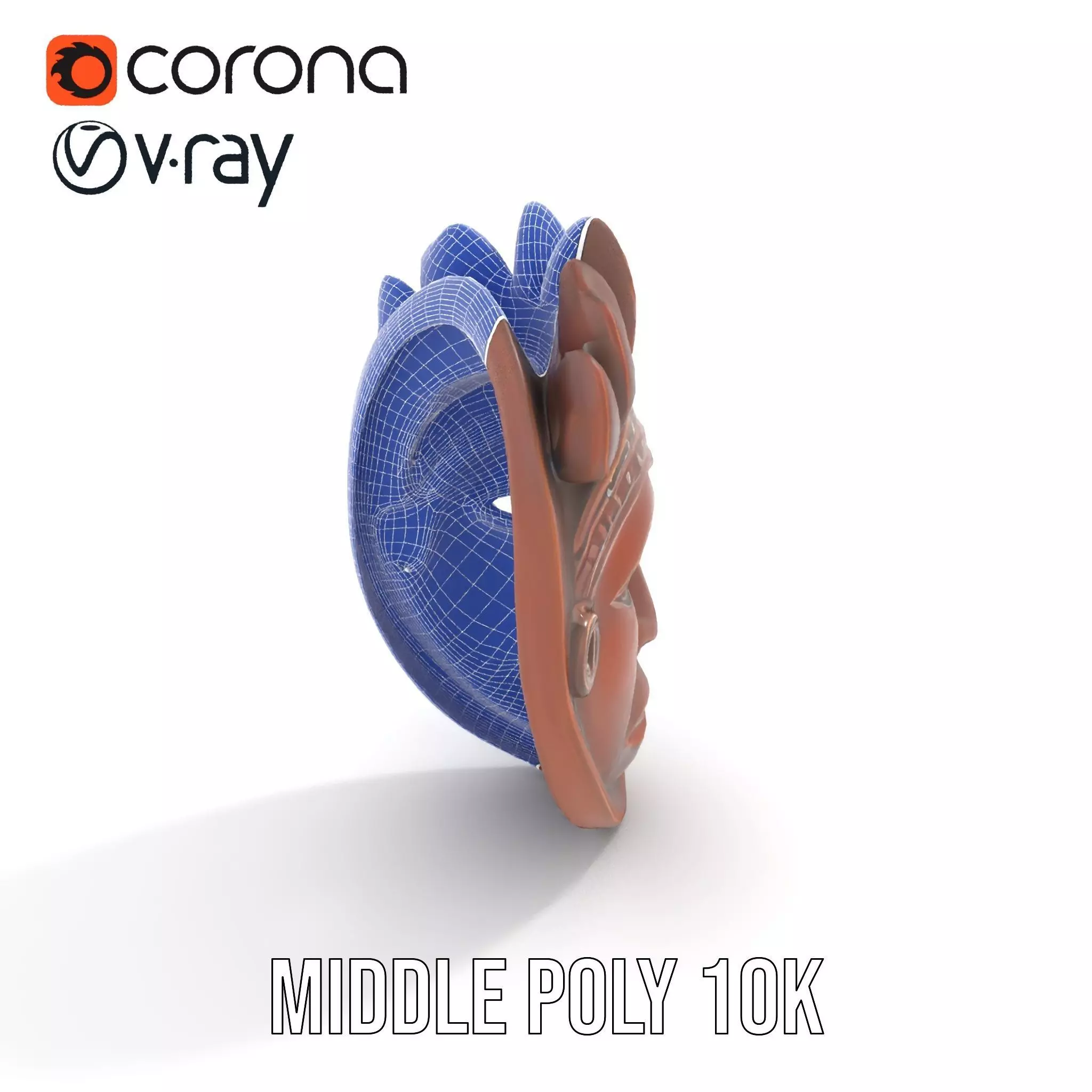 Traditional Wooden Mask model pack Low-poly 3D model_27