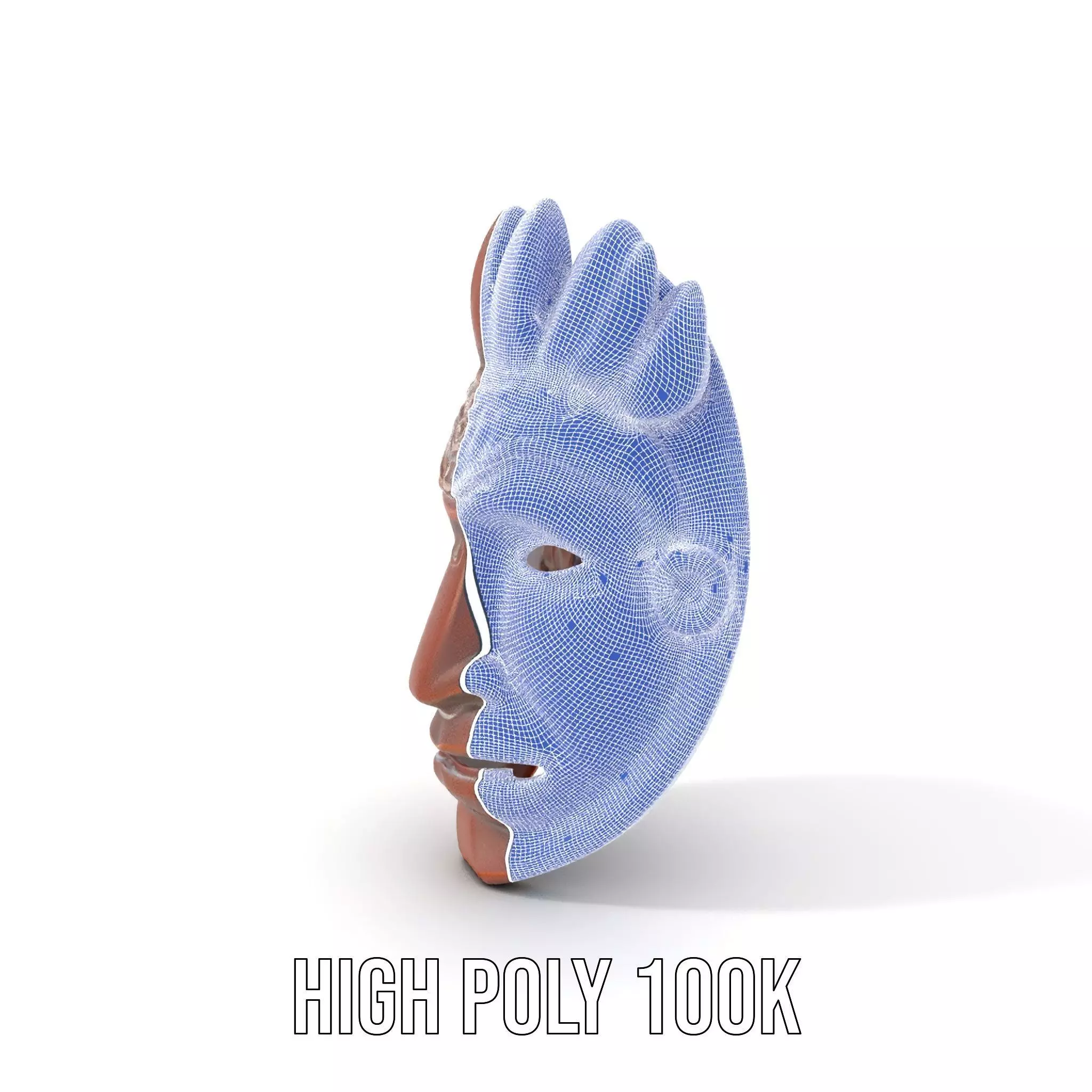 Traditional Wooden Mask model pack Low-poly 3D model_4