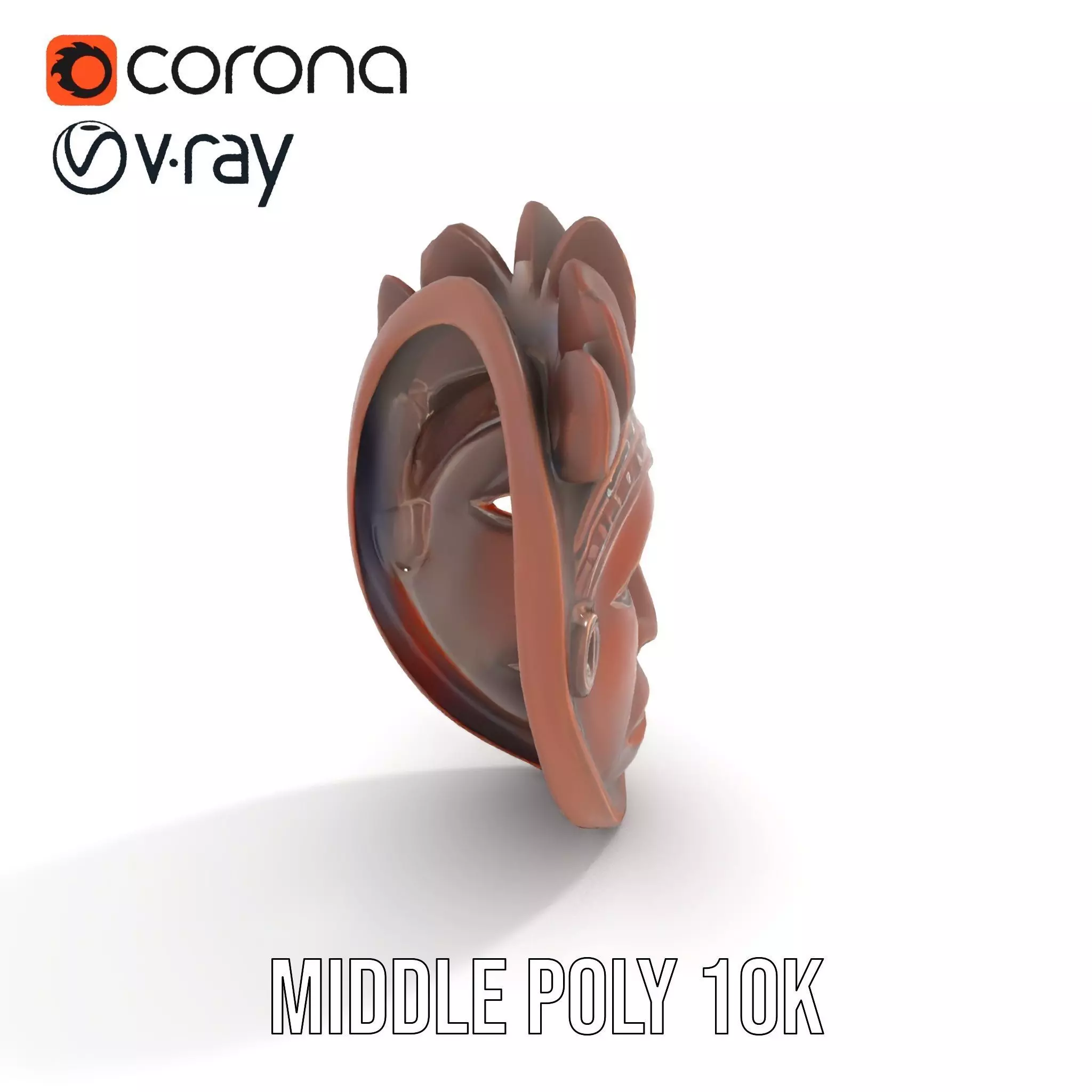 Traditional Wooden Mask model pack Low-poly 3D model_16