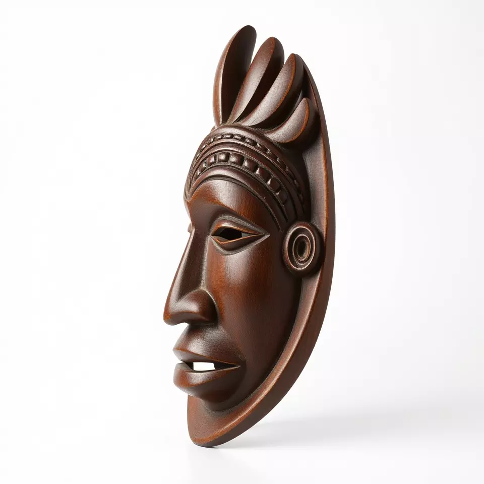 Traditional Wooden Mask model pack Low-poly 3D model_2