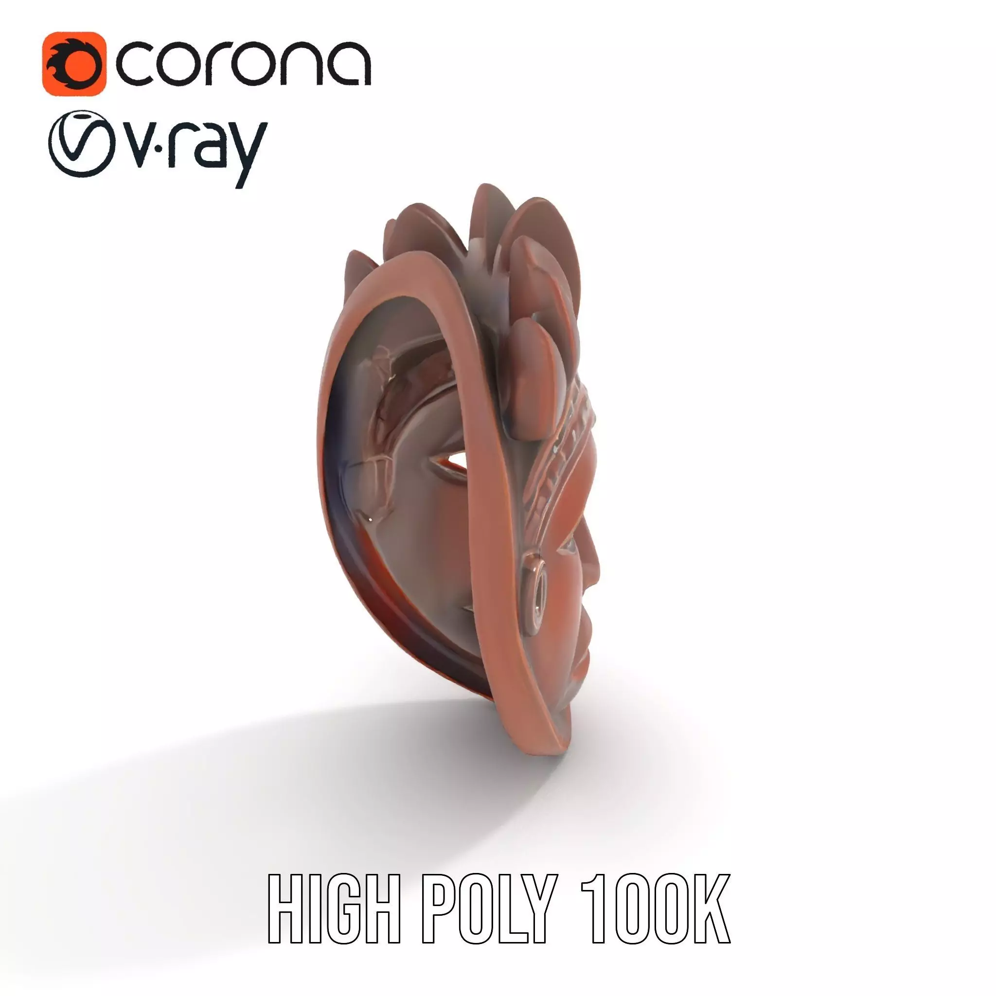 Traditional Wooden Mask model pack Low-poly 3D model_23