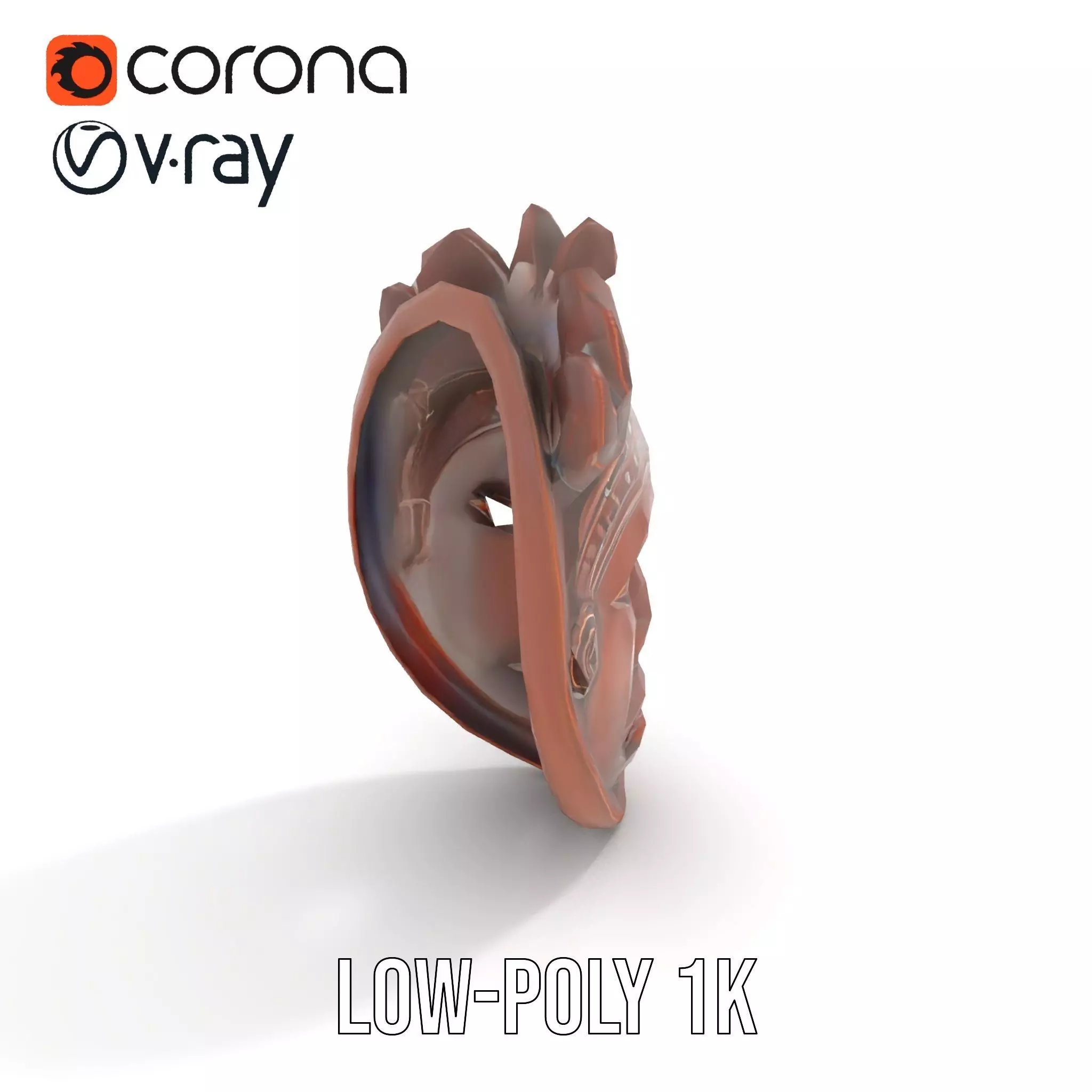 Traditional Wooden Mask model pack Low-poly 3D model_28