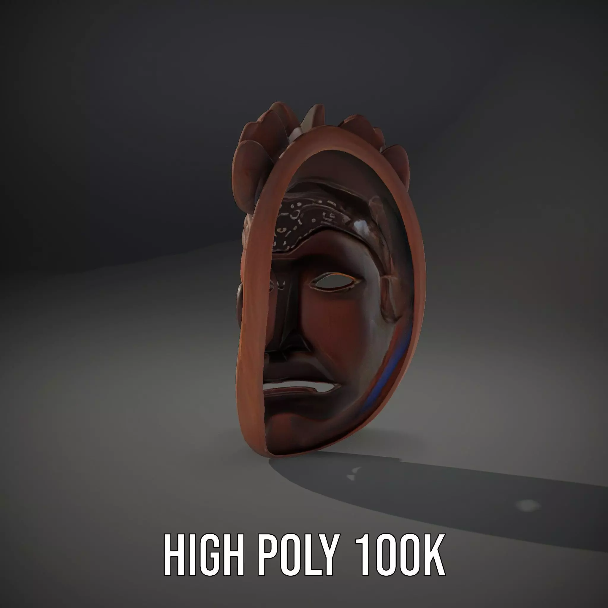 Traditional Wooden Mask model pack Low-poly 3D model_10