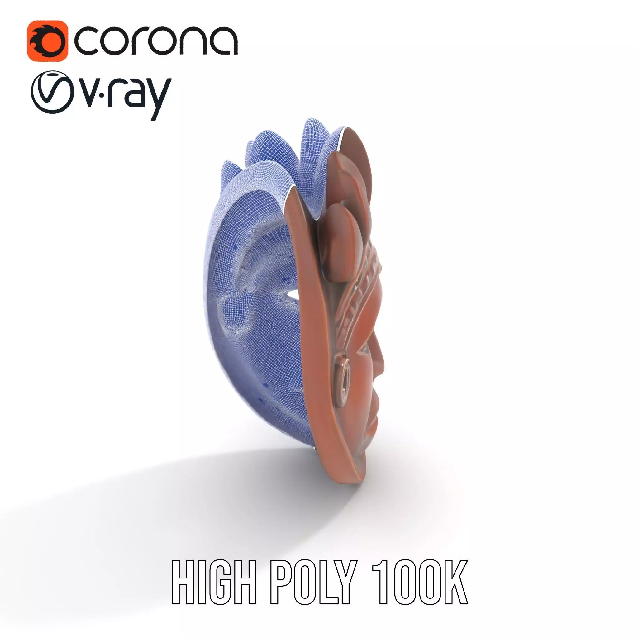 Traditional Wooden Mask model pack Low-poly 3D model_32