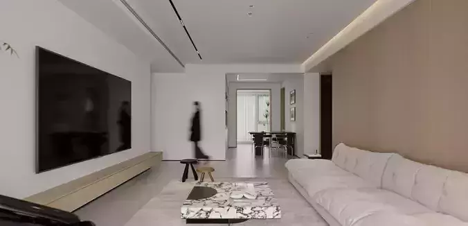 Modern living room dining room interior scenes 457