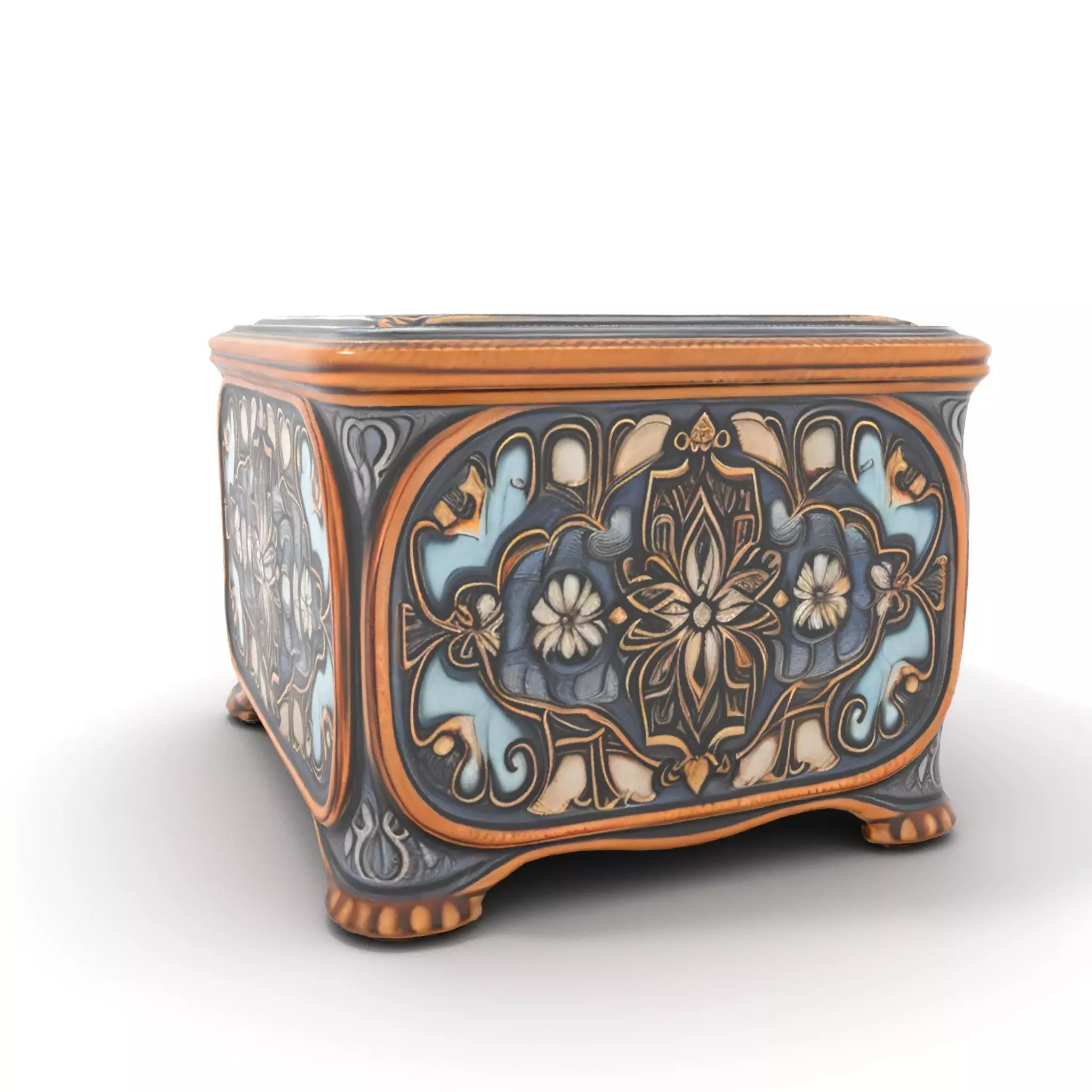 Elegant Ornate Box model pack Low-poly 3D model_5