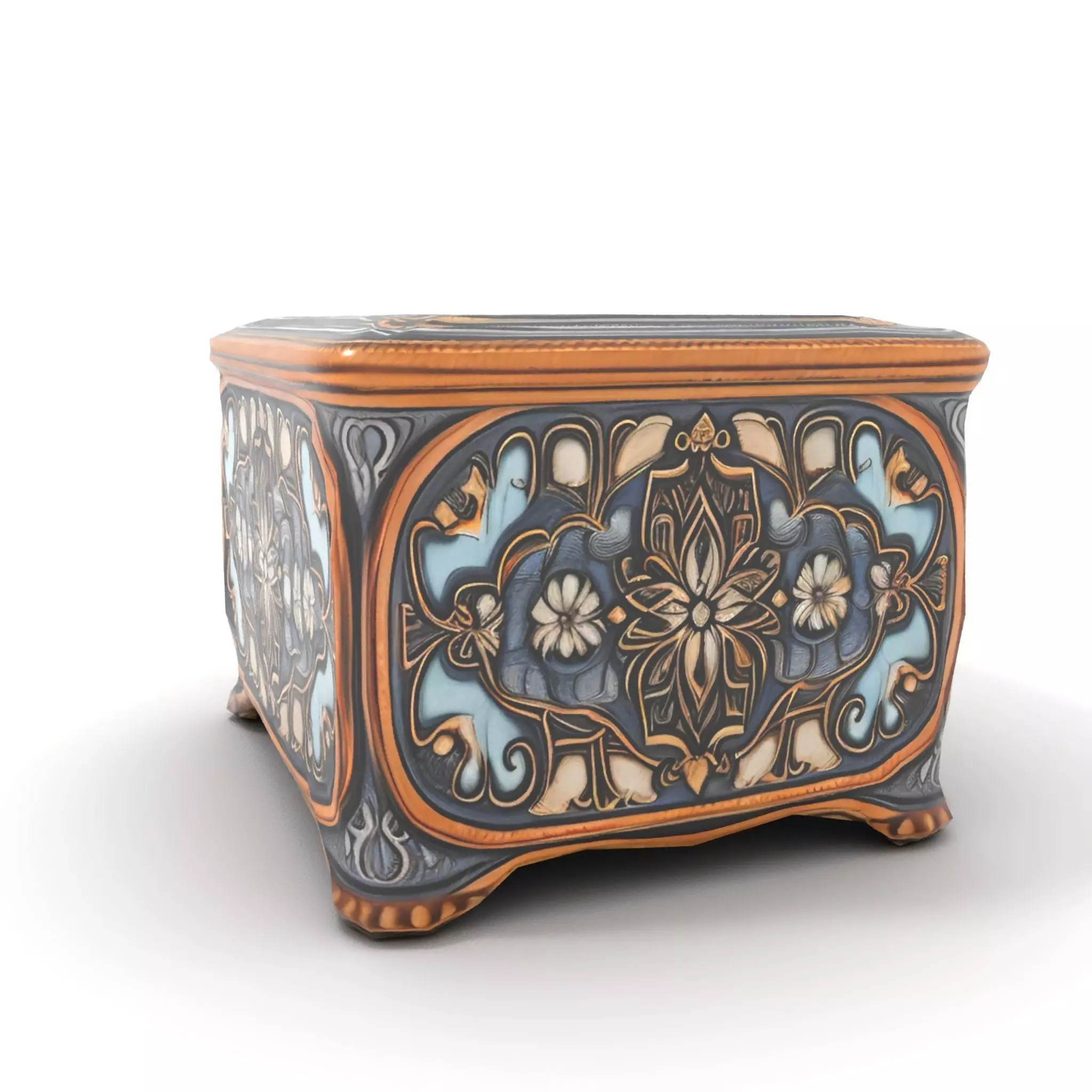 Elegant Ornate Box model pack Low-poly 3D model_9