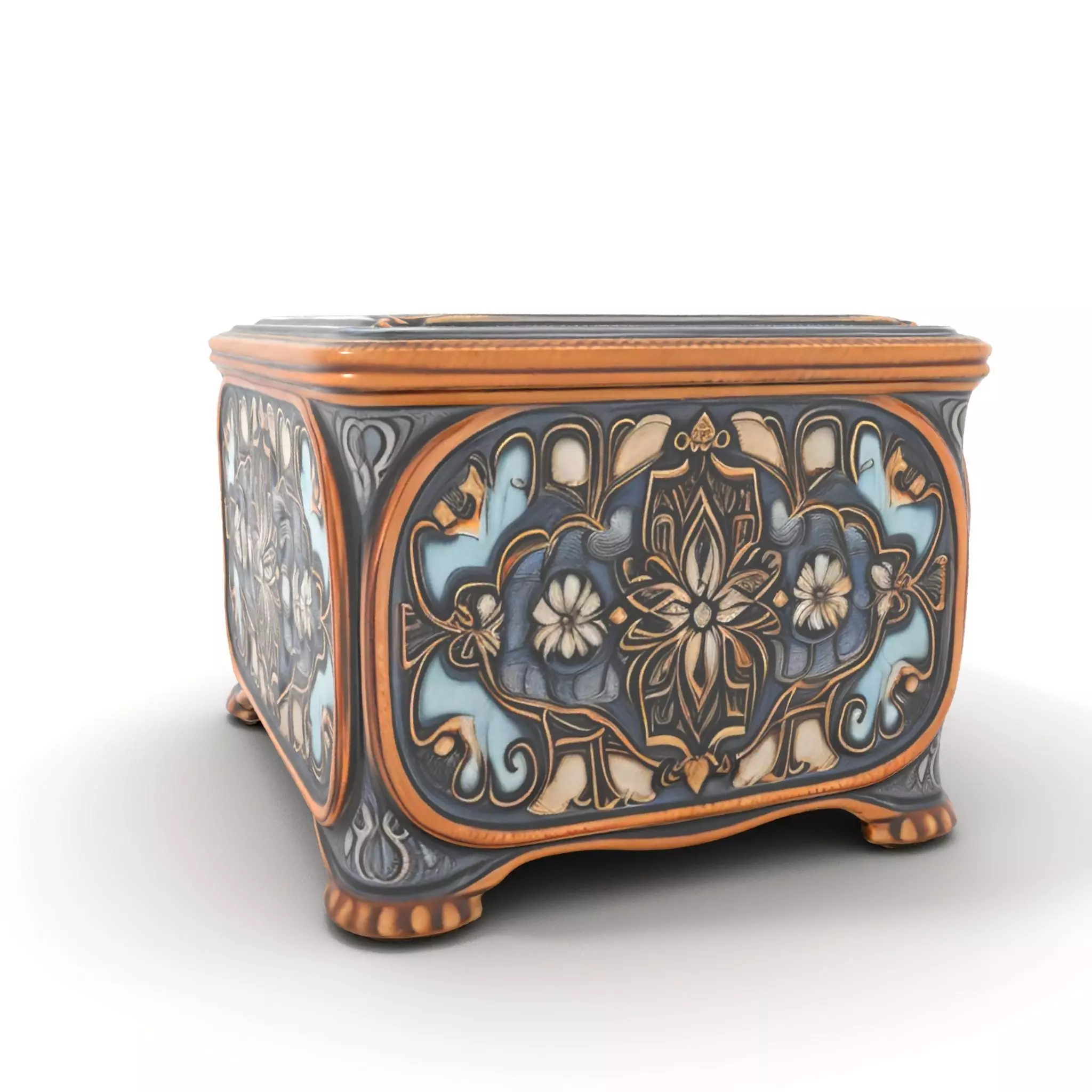 Elegant Ornate Box model pack Low-poly 3D model_0