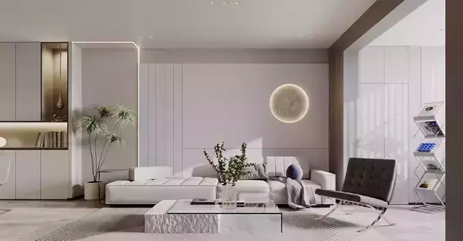 Modern living room dining room interior scenes 458